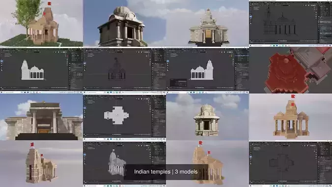 Indian temples 3D Model Collection