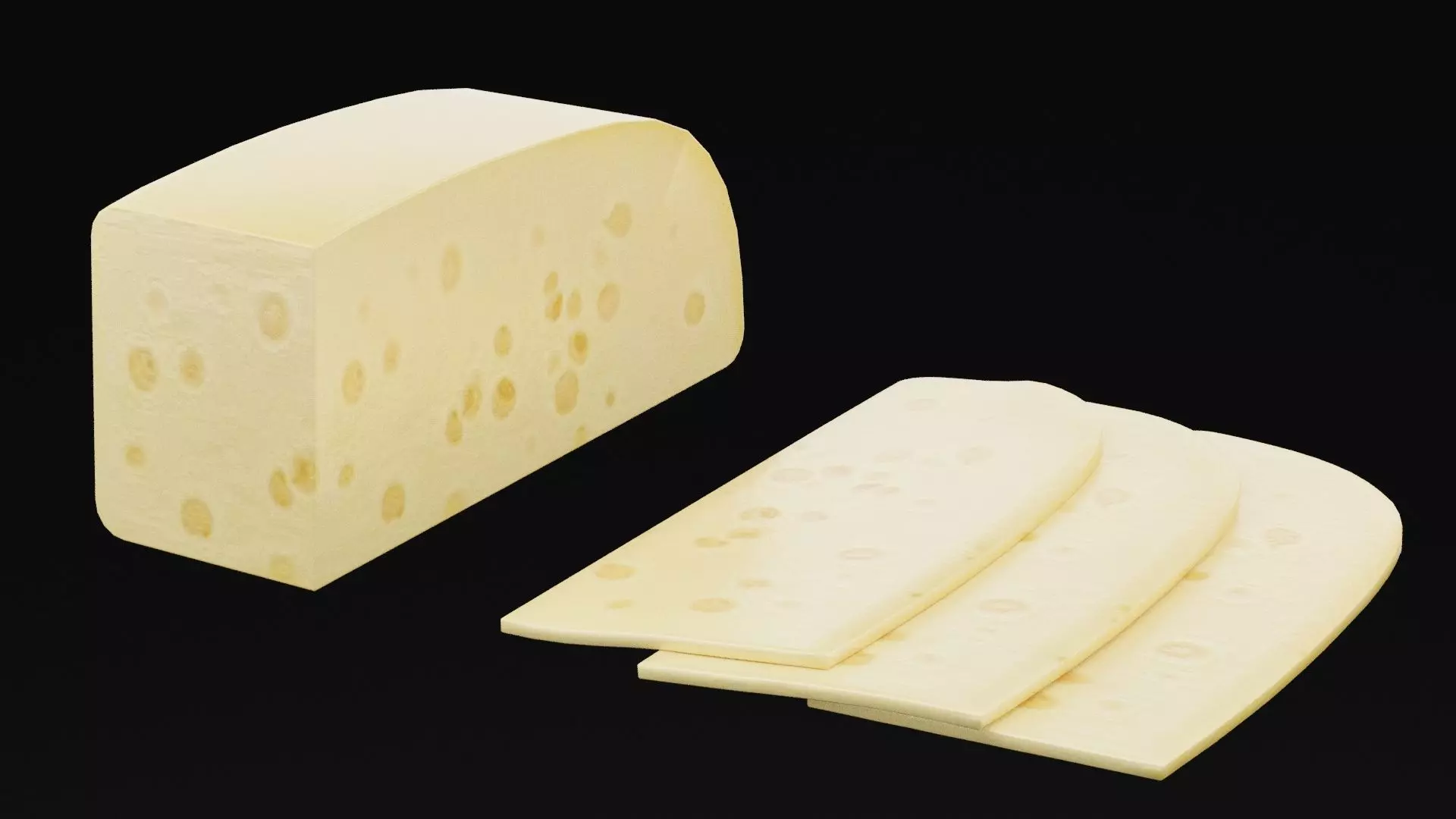 Cheese Low-poly 3D model