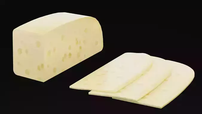 Cheese Low-poly 3D model