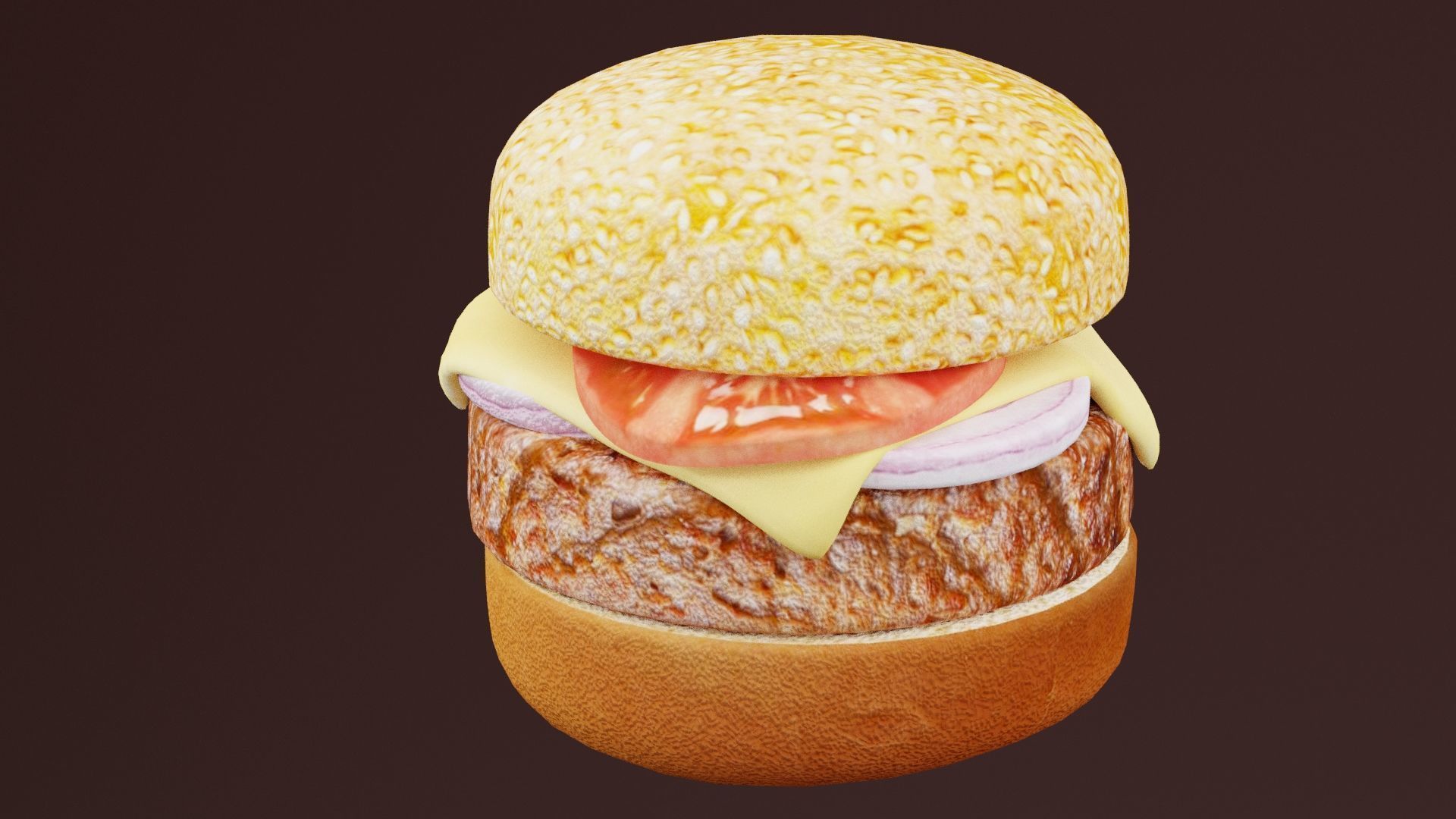 Burger Sandwich  Low-poly 3D model_3