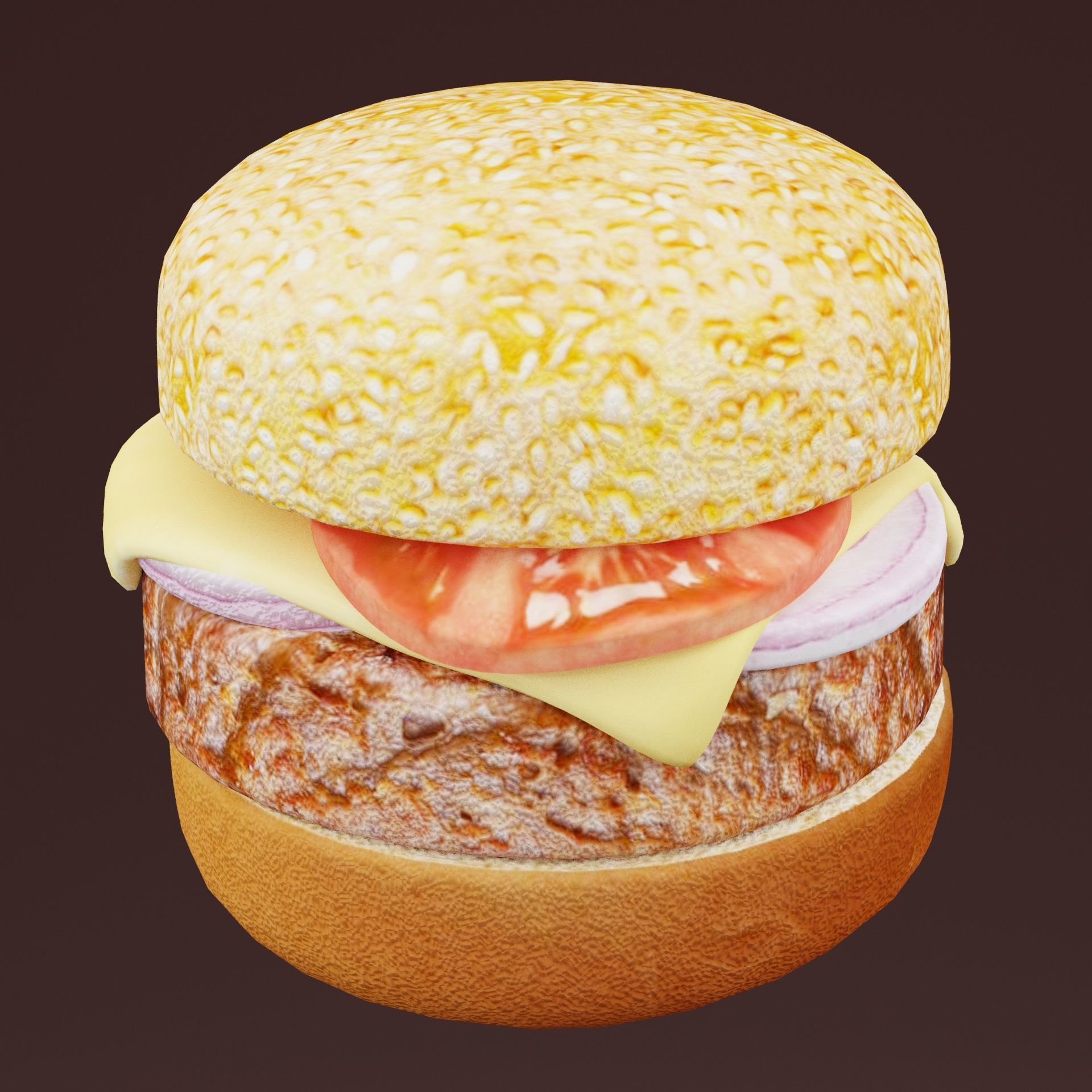 Burger Sandwich  Low-poly 3D model_6