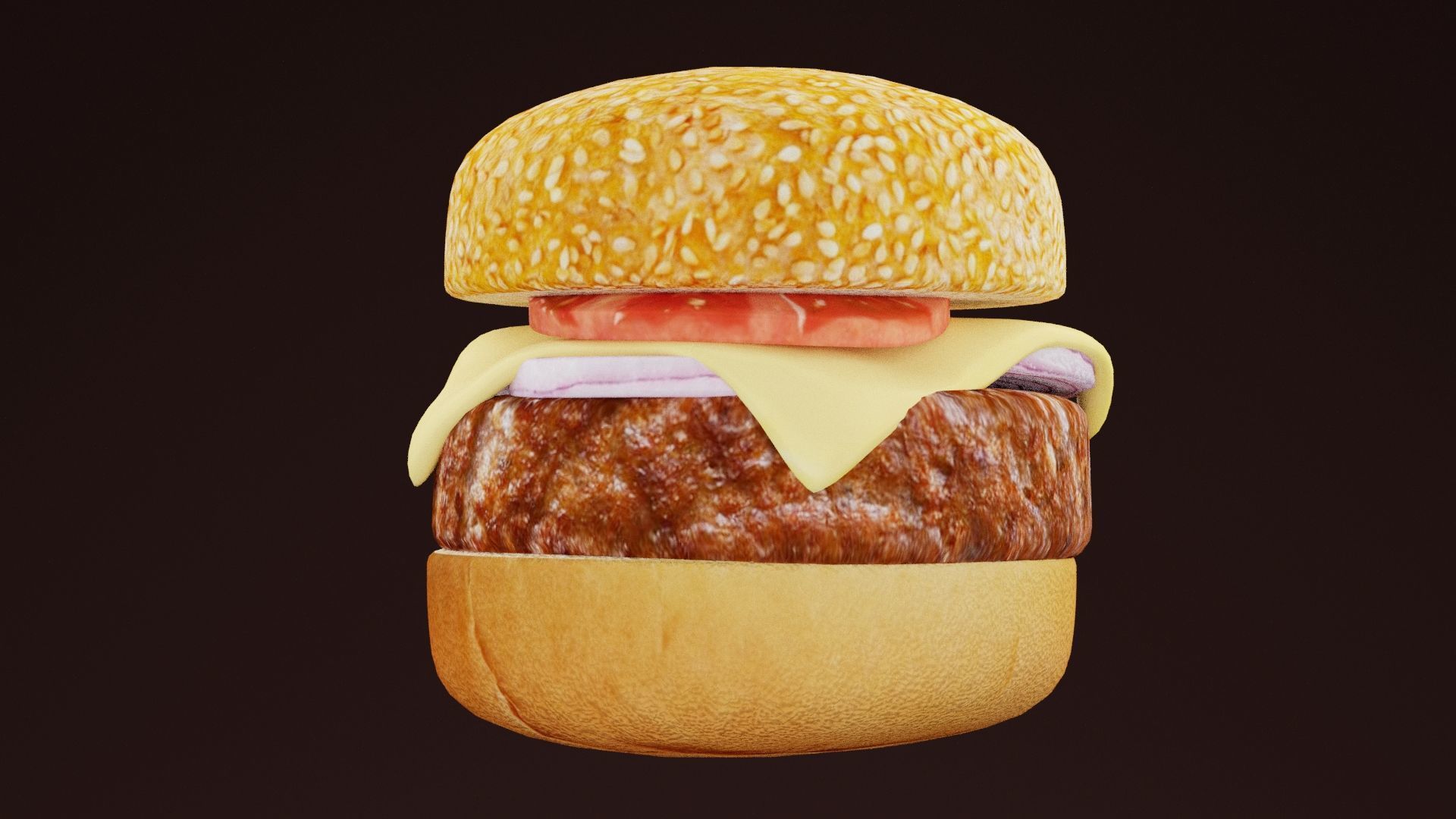 Burger Sandwich  Low-poly 3D model_4