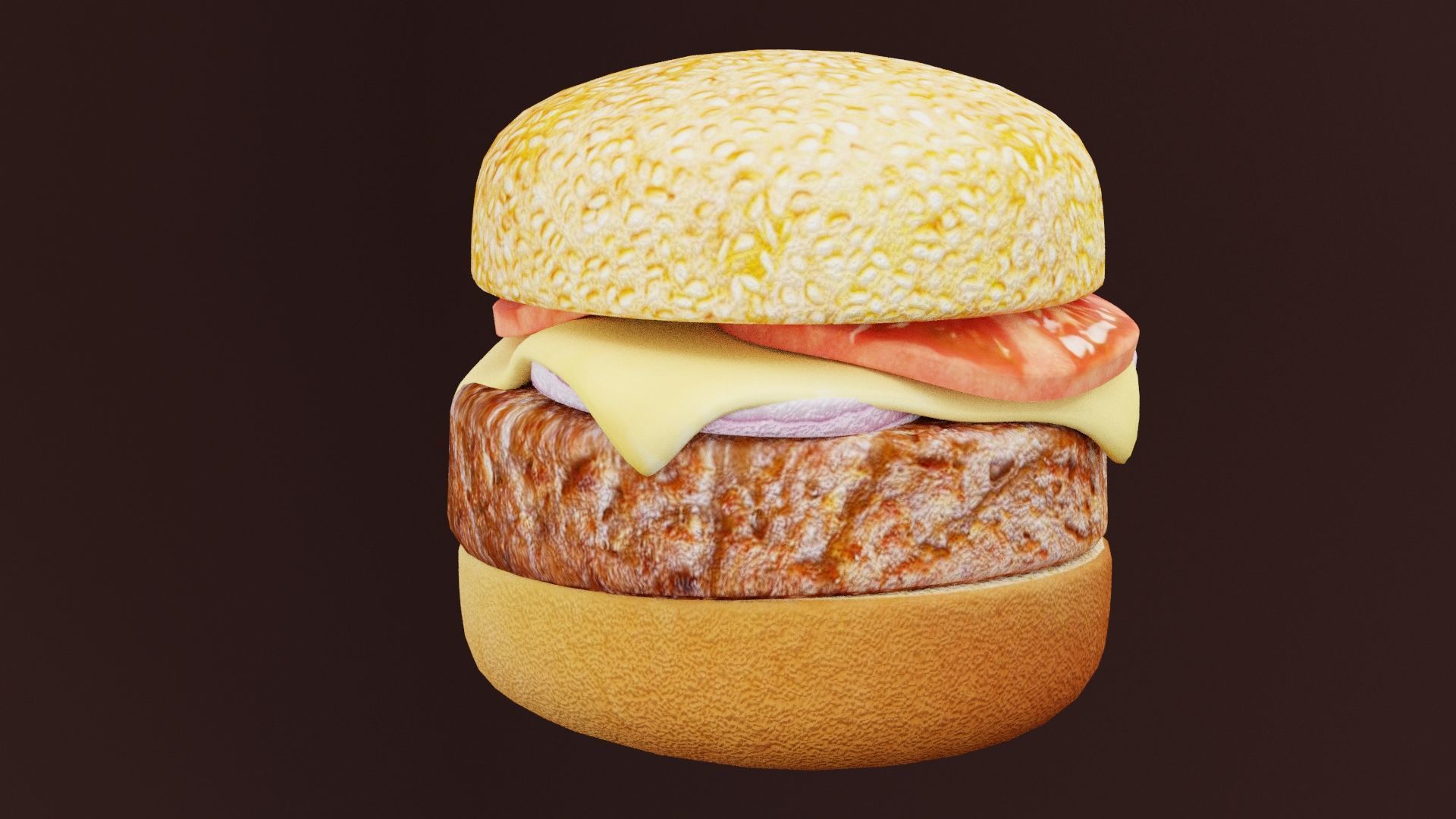 Burger Sandwich  Low-poly 3D model_2