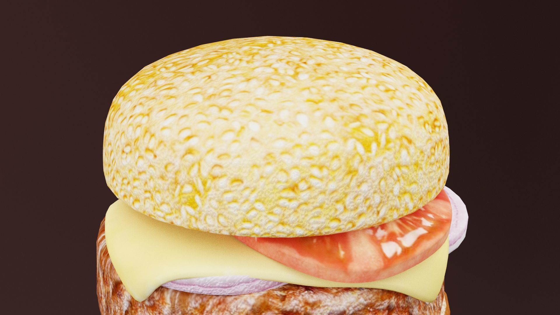 Burger Sandwich  Low-poly 3D model_1