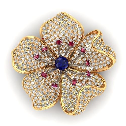 FLOWER PENDANT- GOLD 3D print model