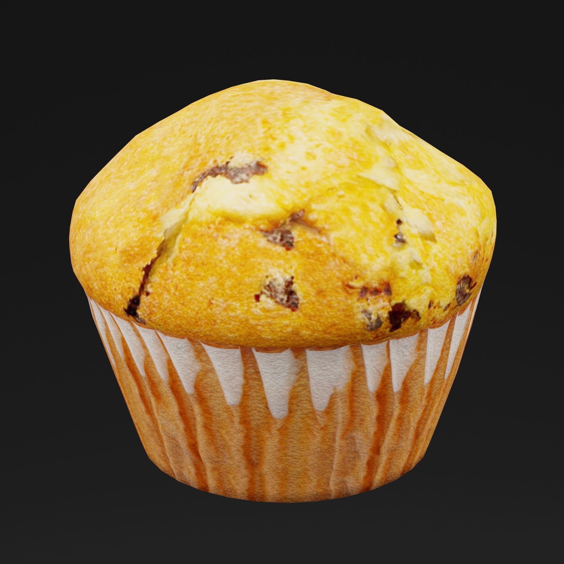 Blueberry Muffins Low-poly 3D model_6