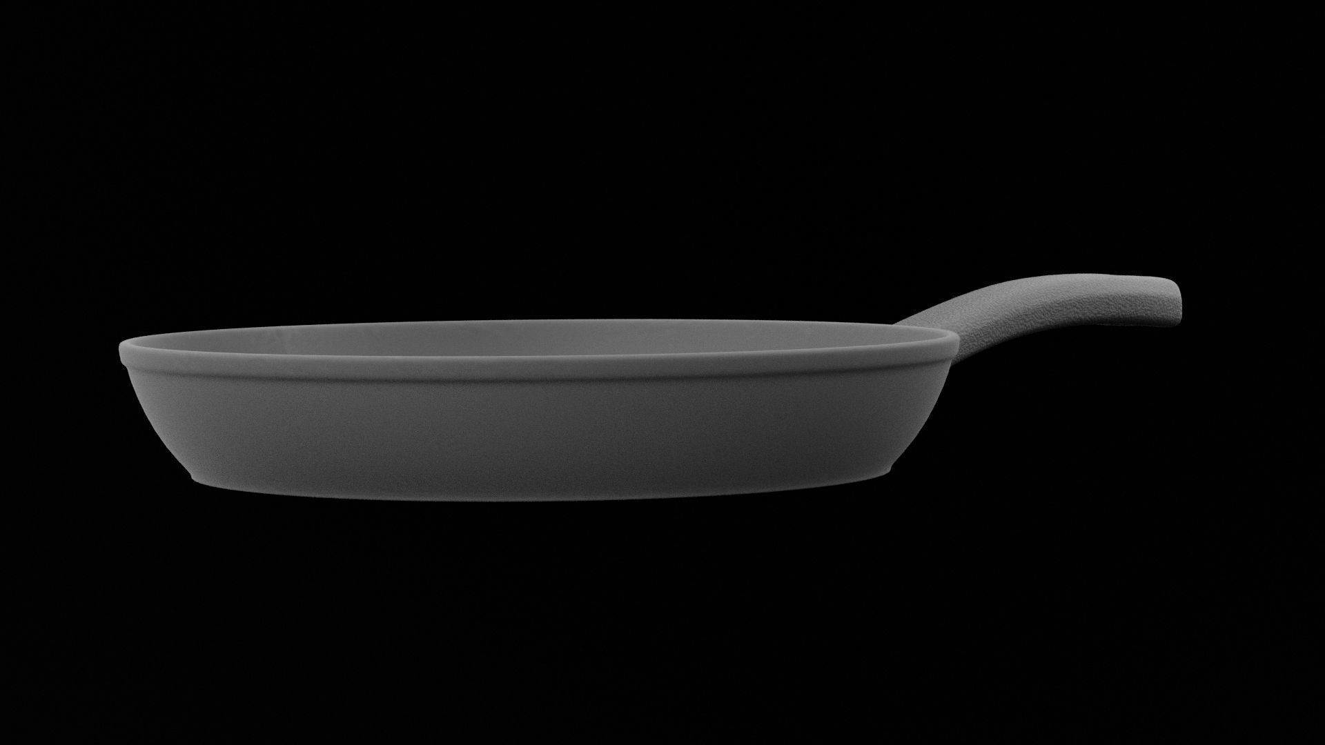 Black Pan Low-poly 3D model_4