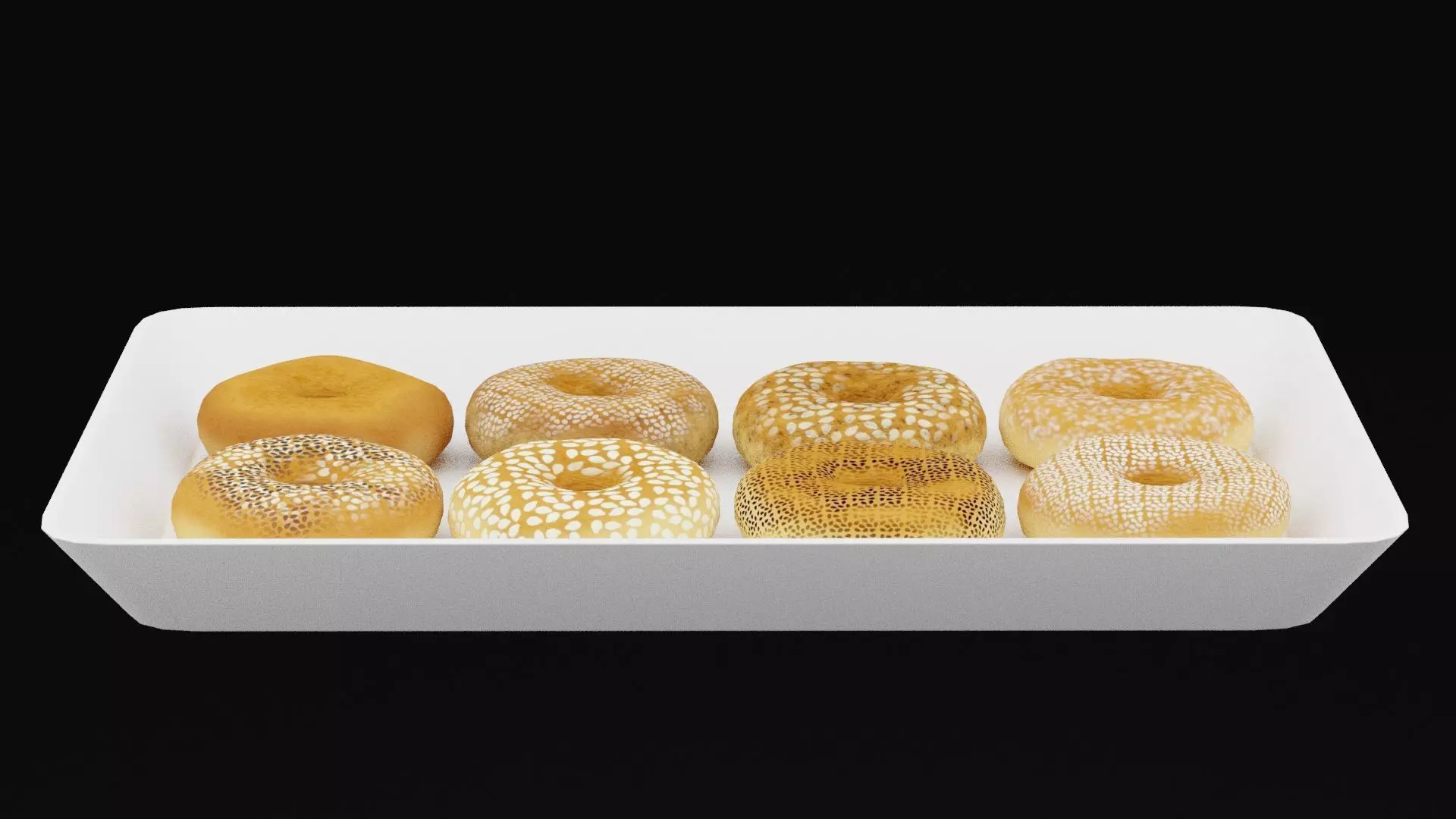 Bagel Tray Low-poly 3D model_0