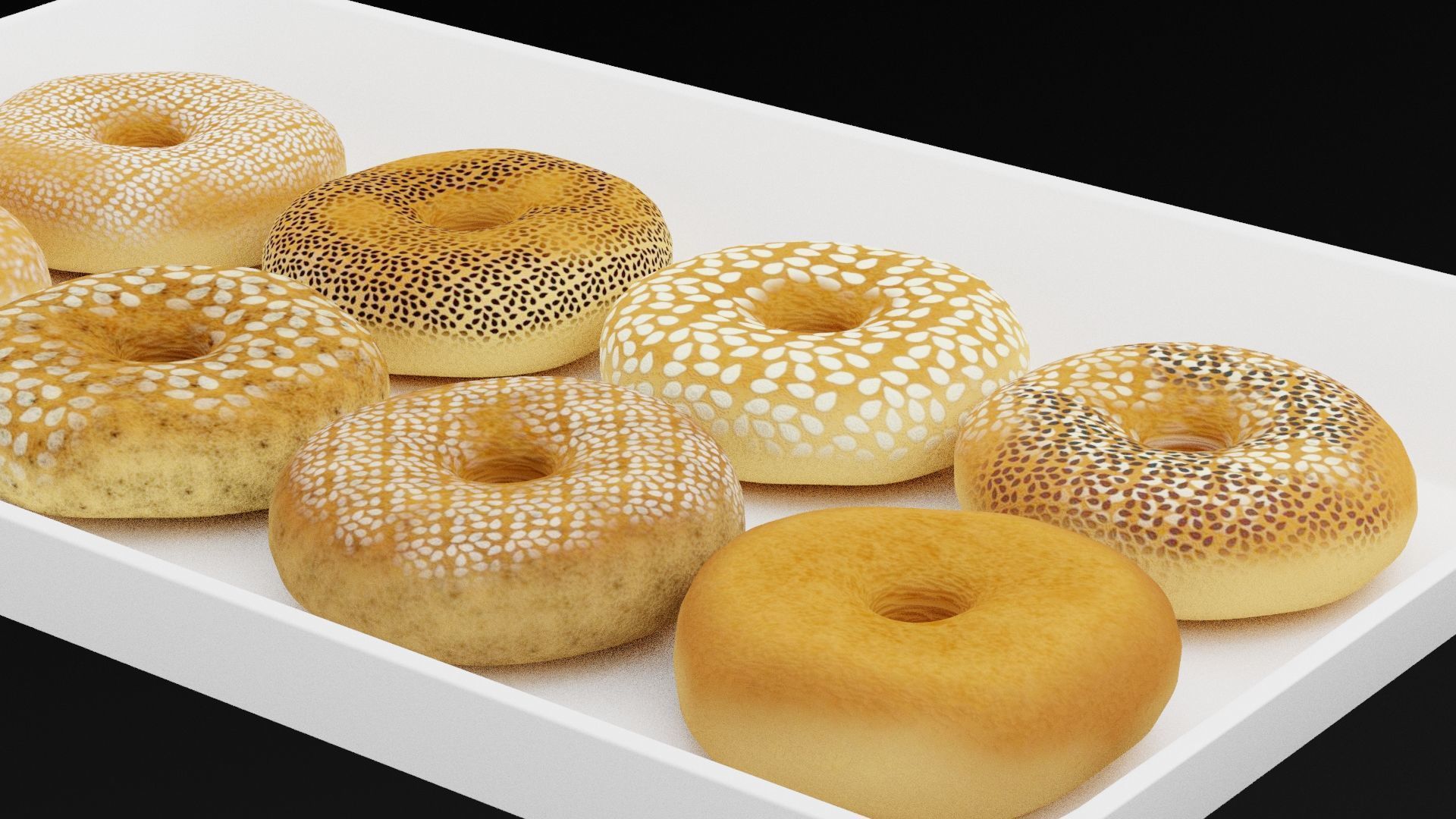 Bagel Tray Low-poly 3D model_3