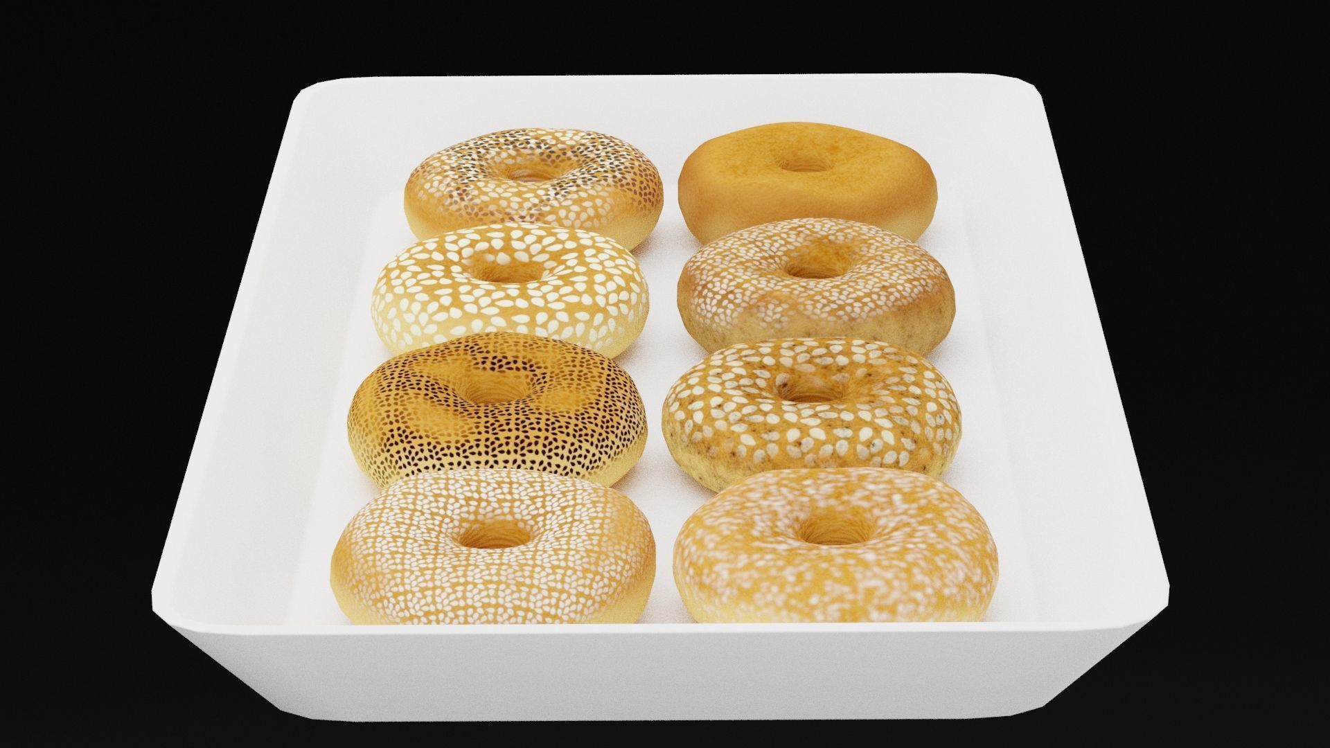 Bagel Tray Low-poly 3D model_4