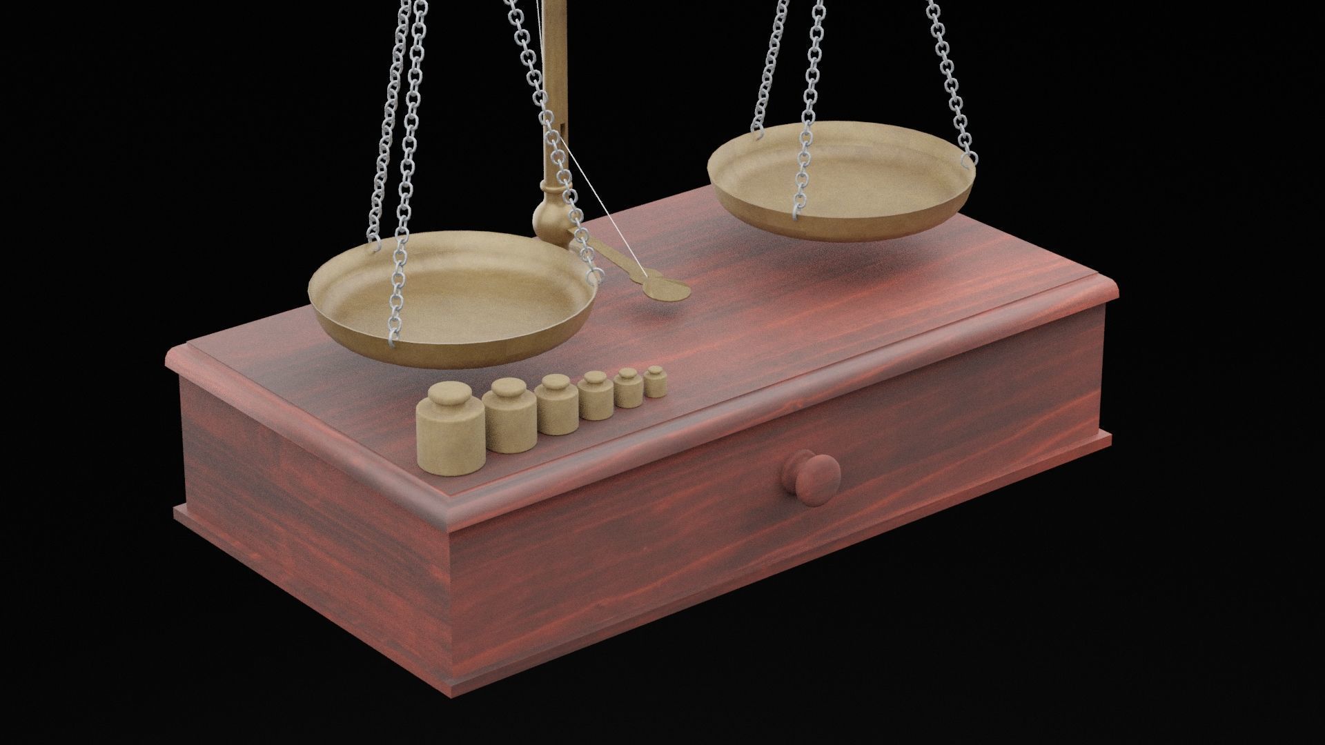 Antique Scales Low-poly 3D model_4