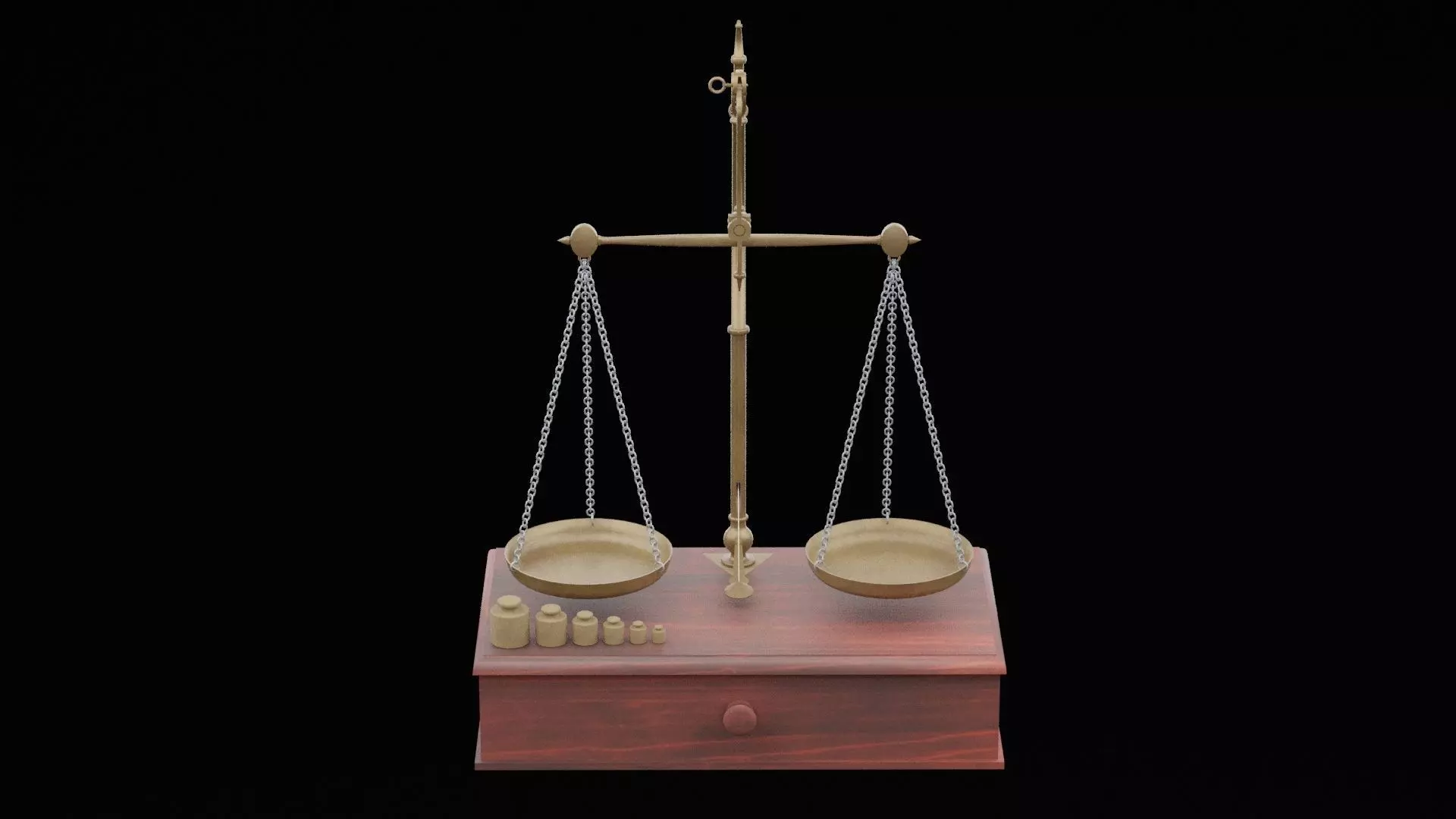 Antique Scales Low-poly 3D model_0