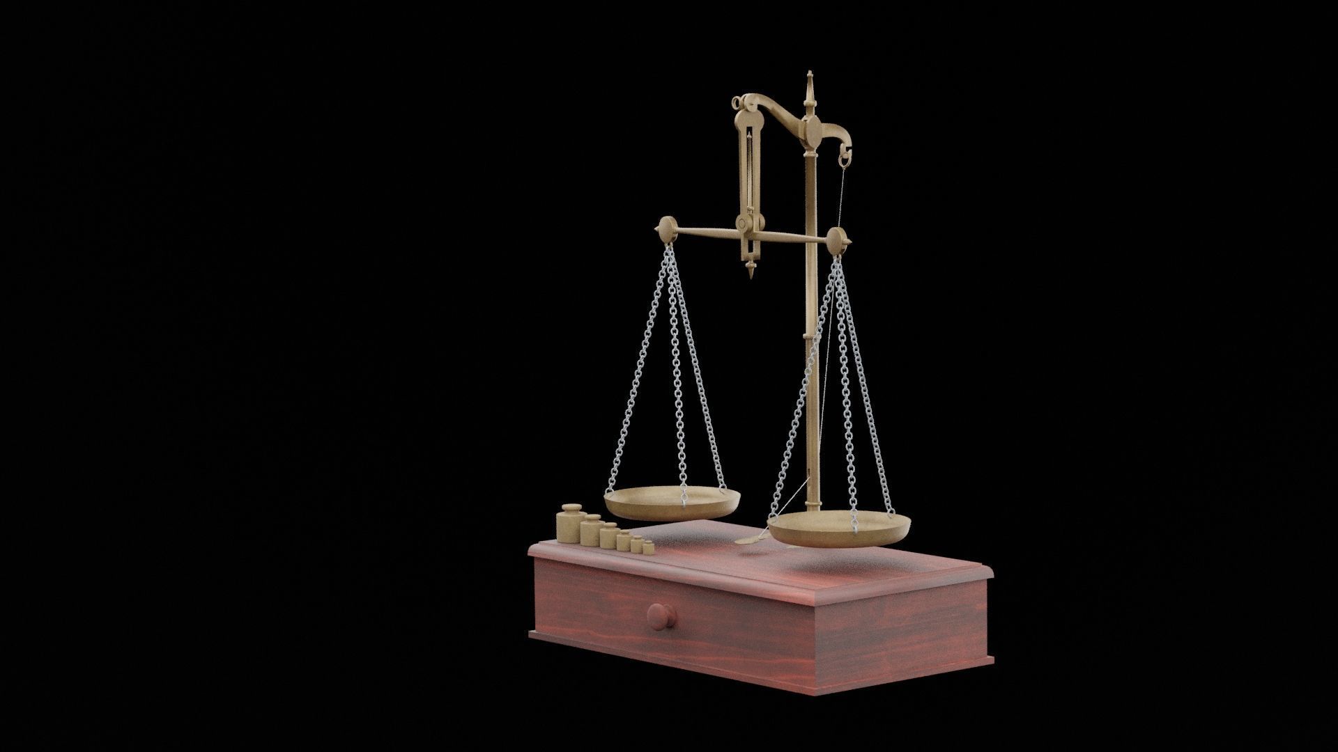 Antique Scales Low-poly 3D model_2