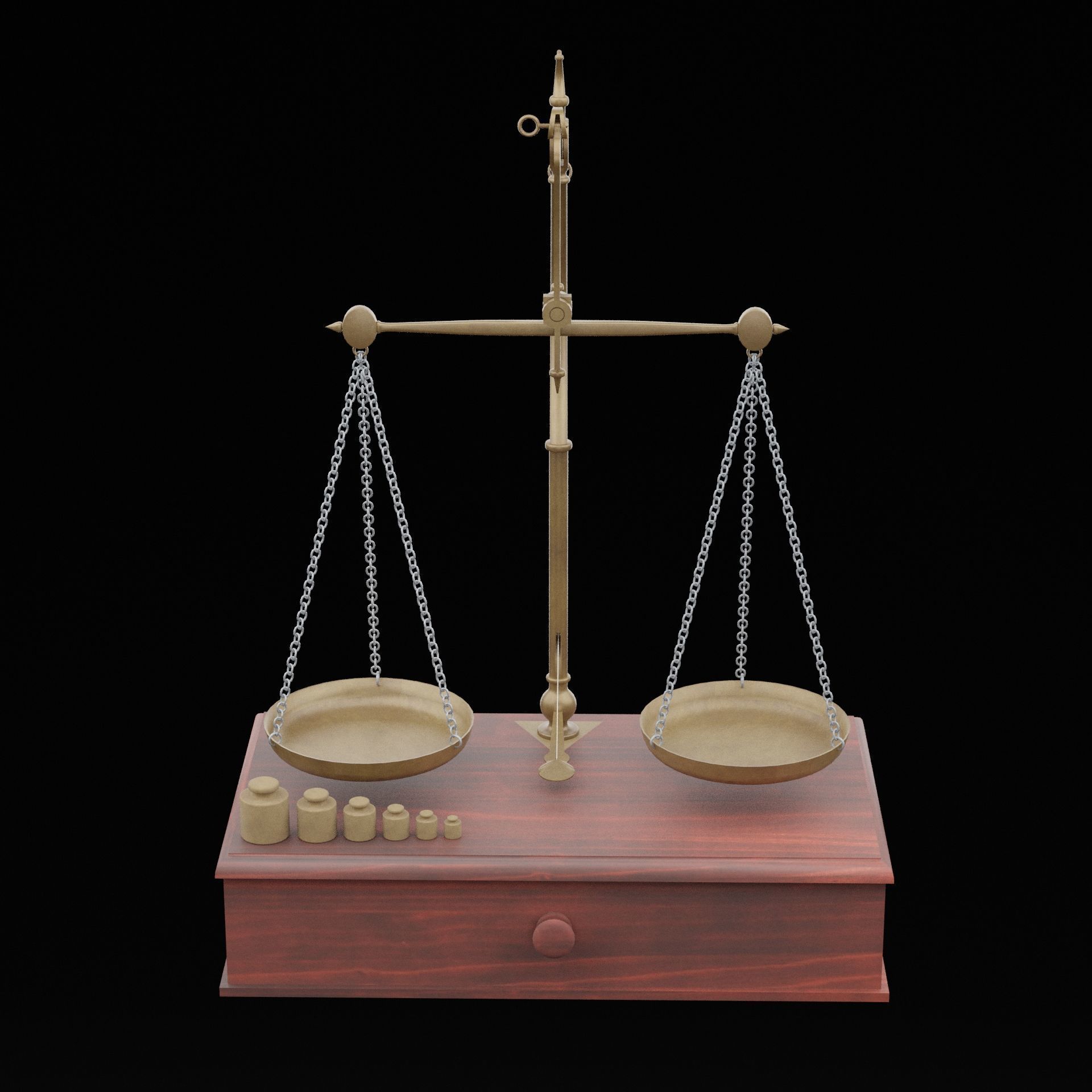 Antique Scales Low-poly 3D model_6