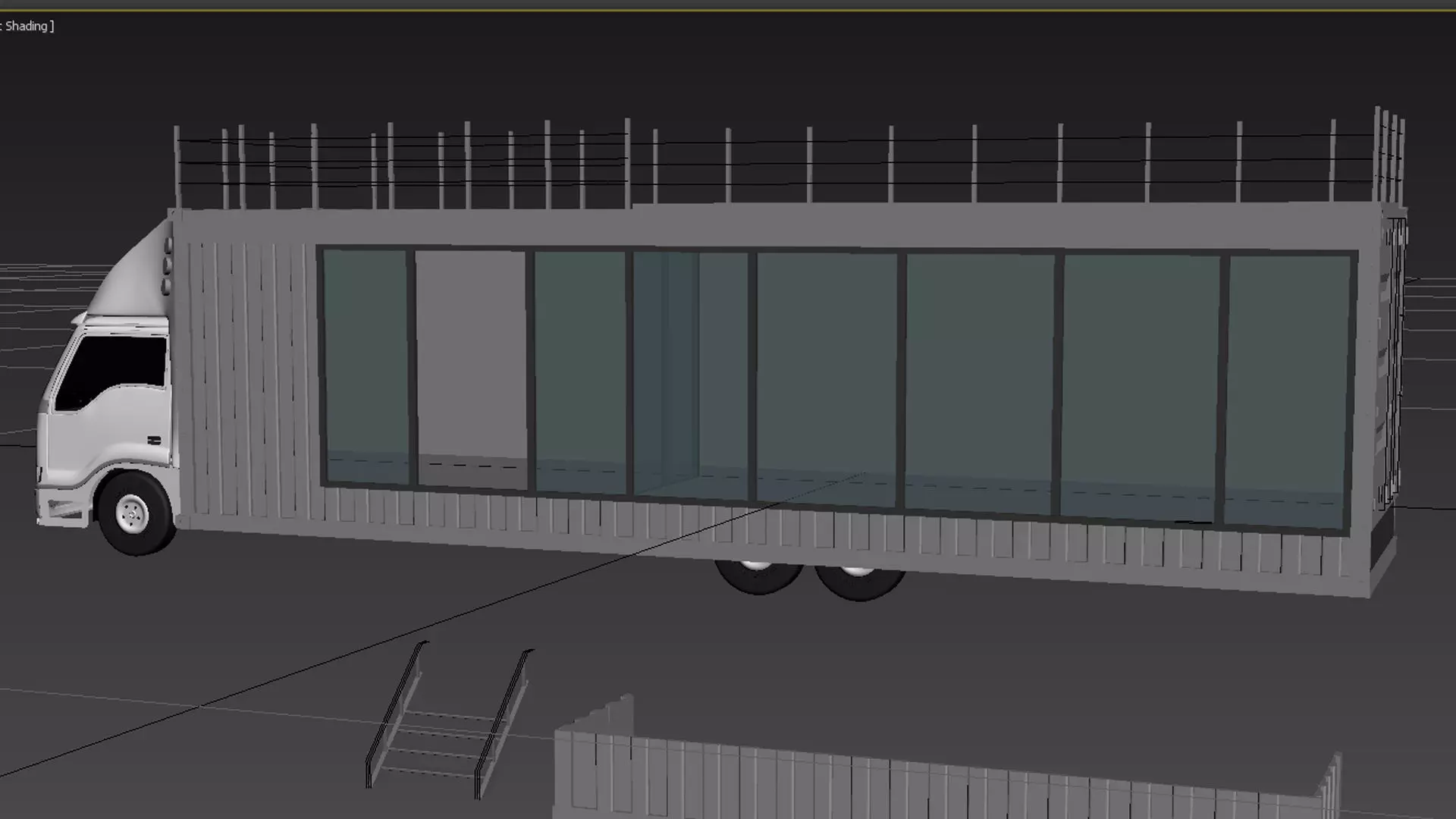 Container shape van 3D model_0