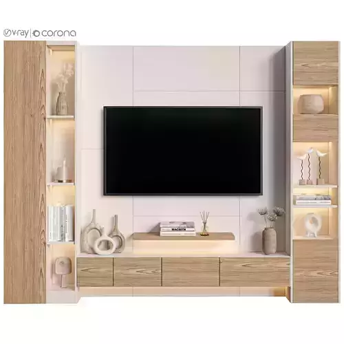 modern tv wall 23 3D model