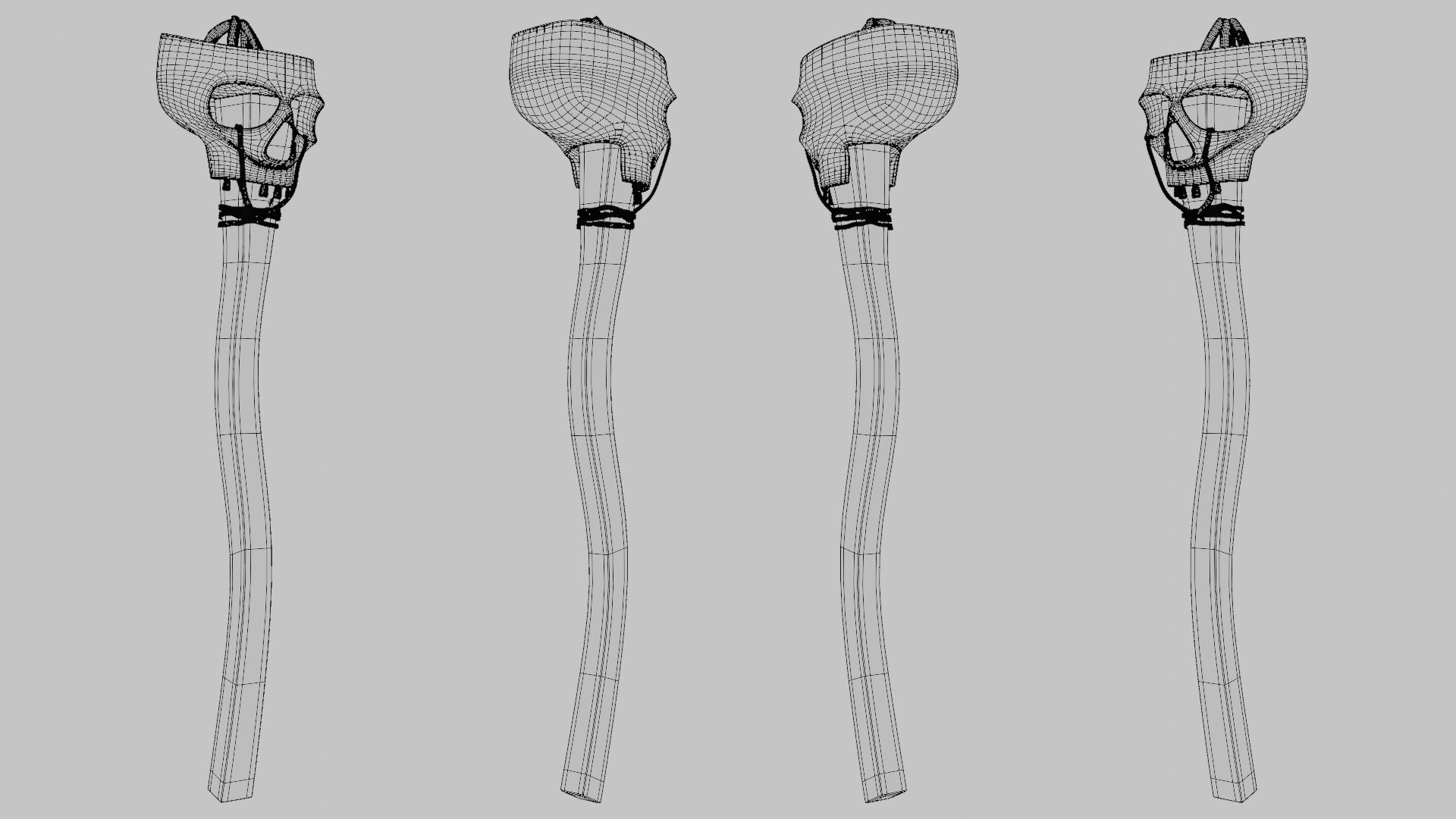 skull torch 3D model_5
