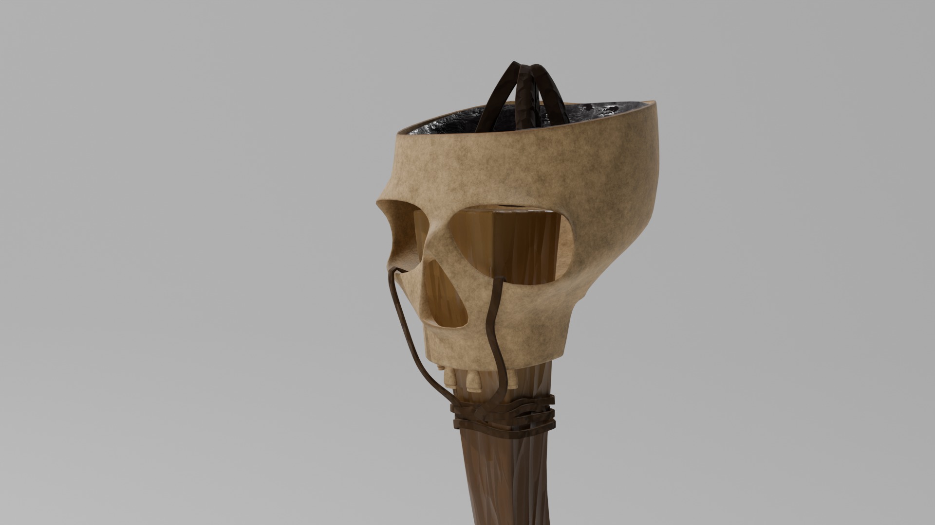 skull torch 3D model_2
