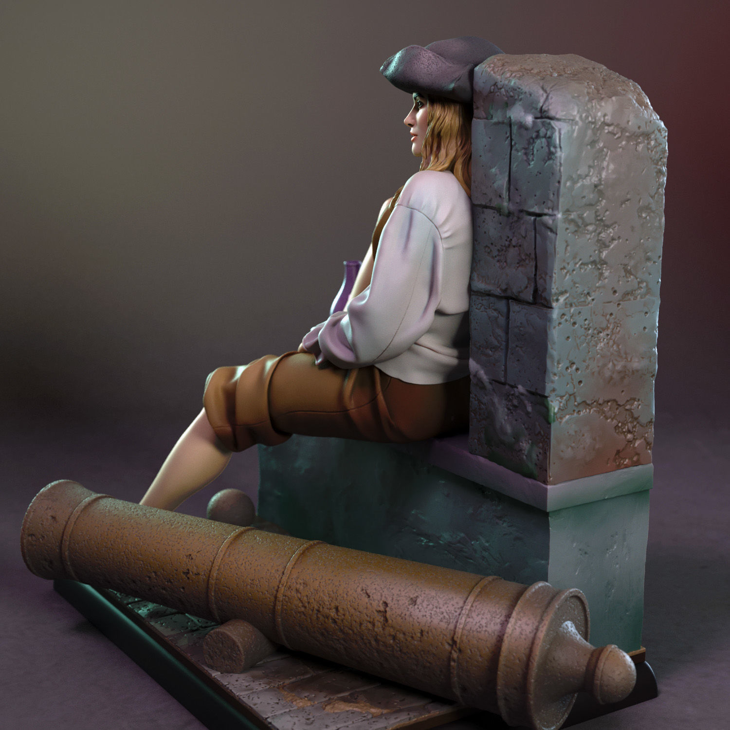 Elizabeth Swann from Pirates of the Caribbean 3D print model_4