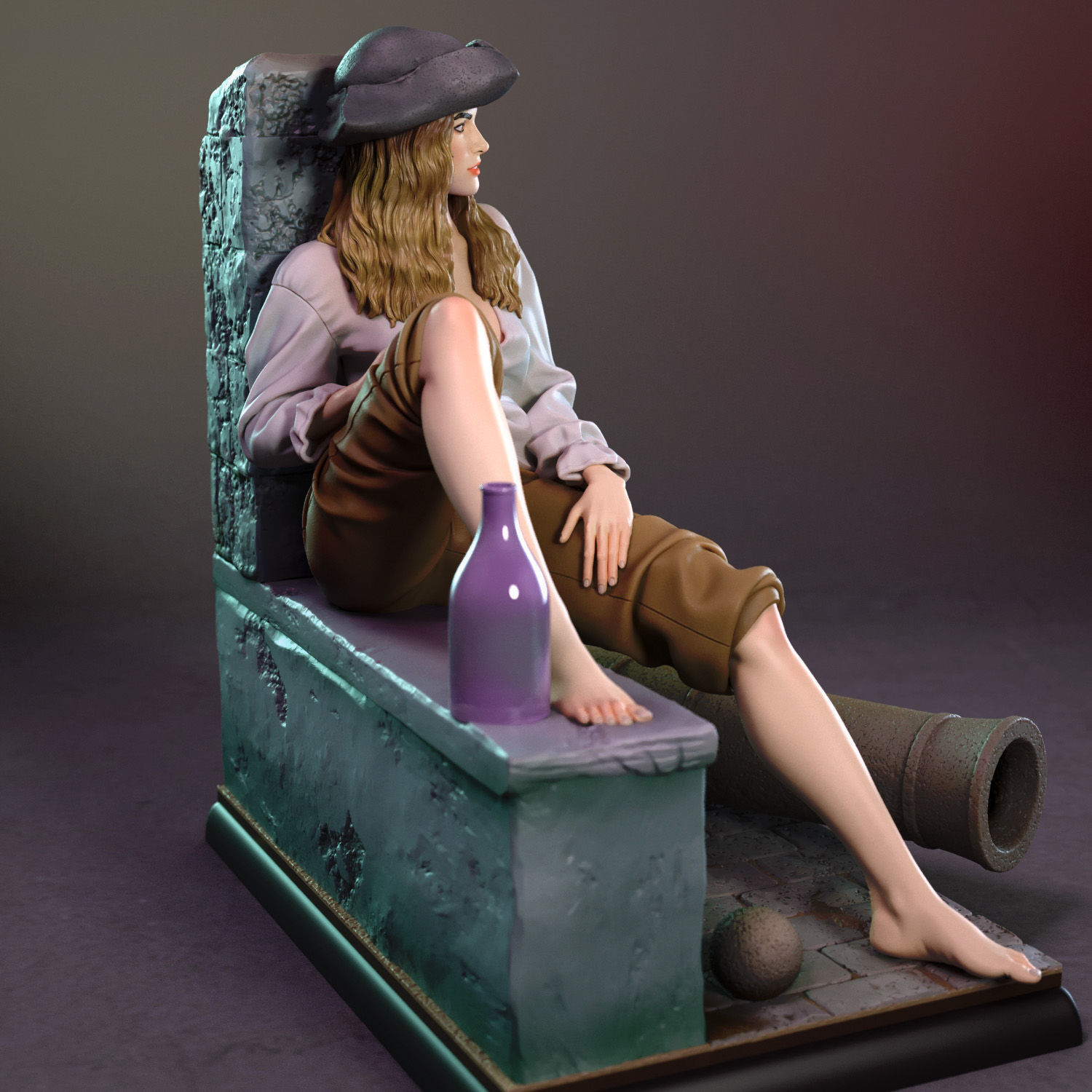 Elizabeth Swann from Pirates of the Caribbean 3D print model_2