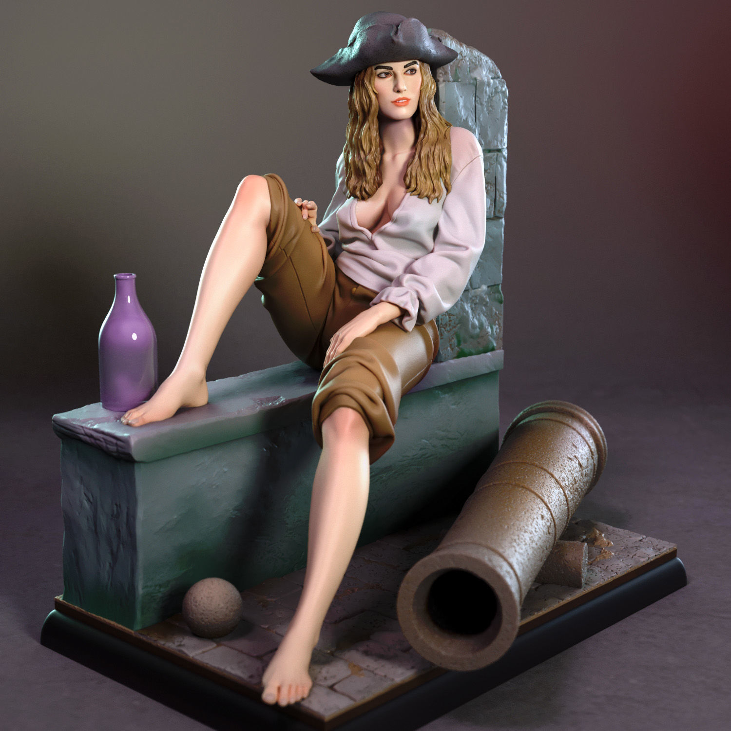 Elizabeth Swann from Pirates of the Caribbean 3D print model_1