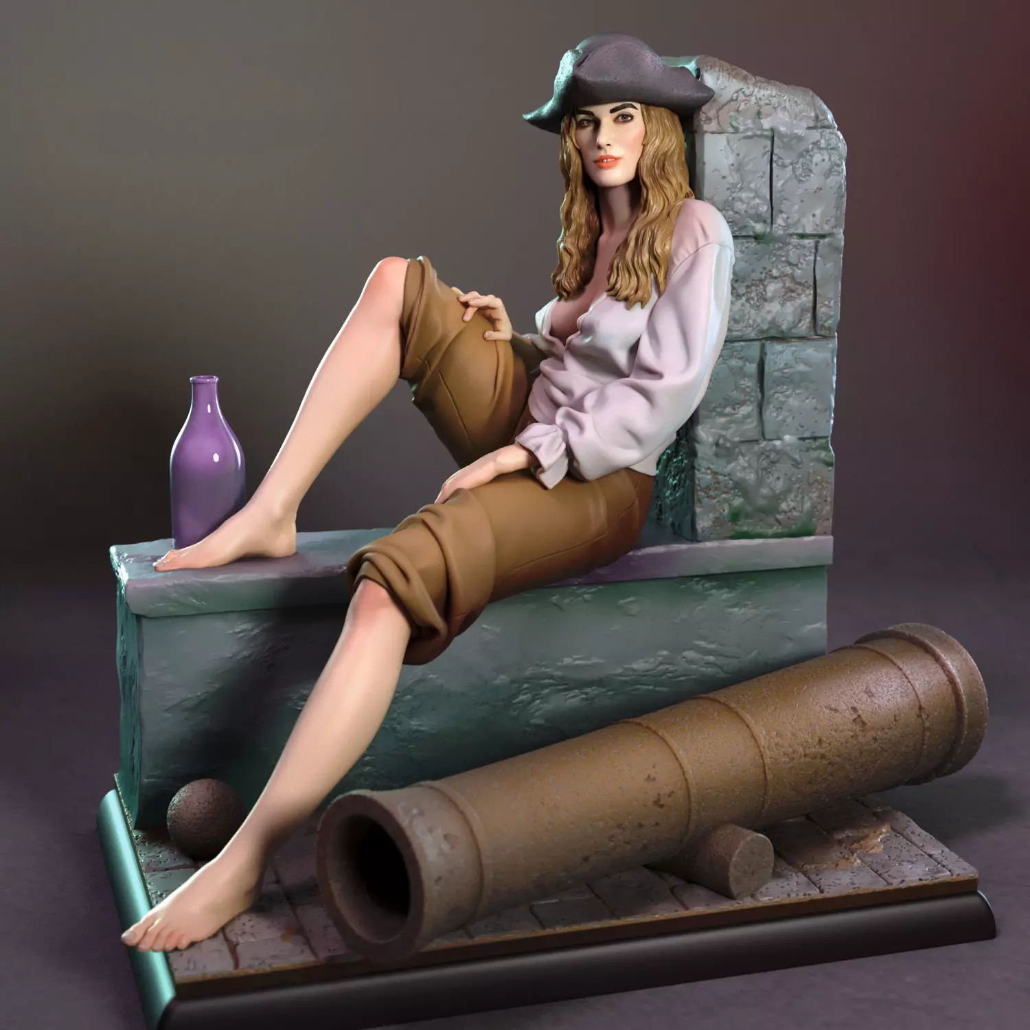 Elizabeth Swann from Pirates of the Caribbean 3D print model_0