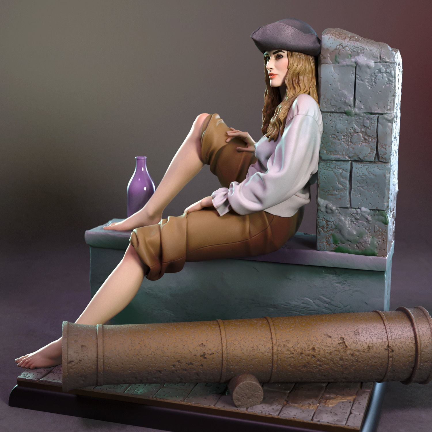 Elizabeth Swann from Pirates of the Caribbean 3D print model_5