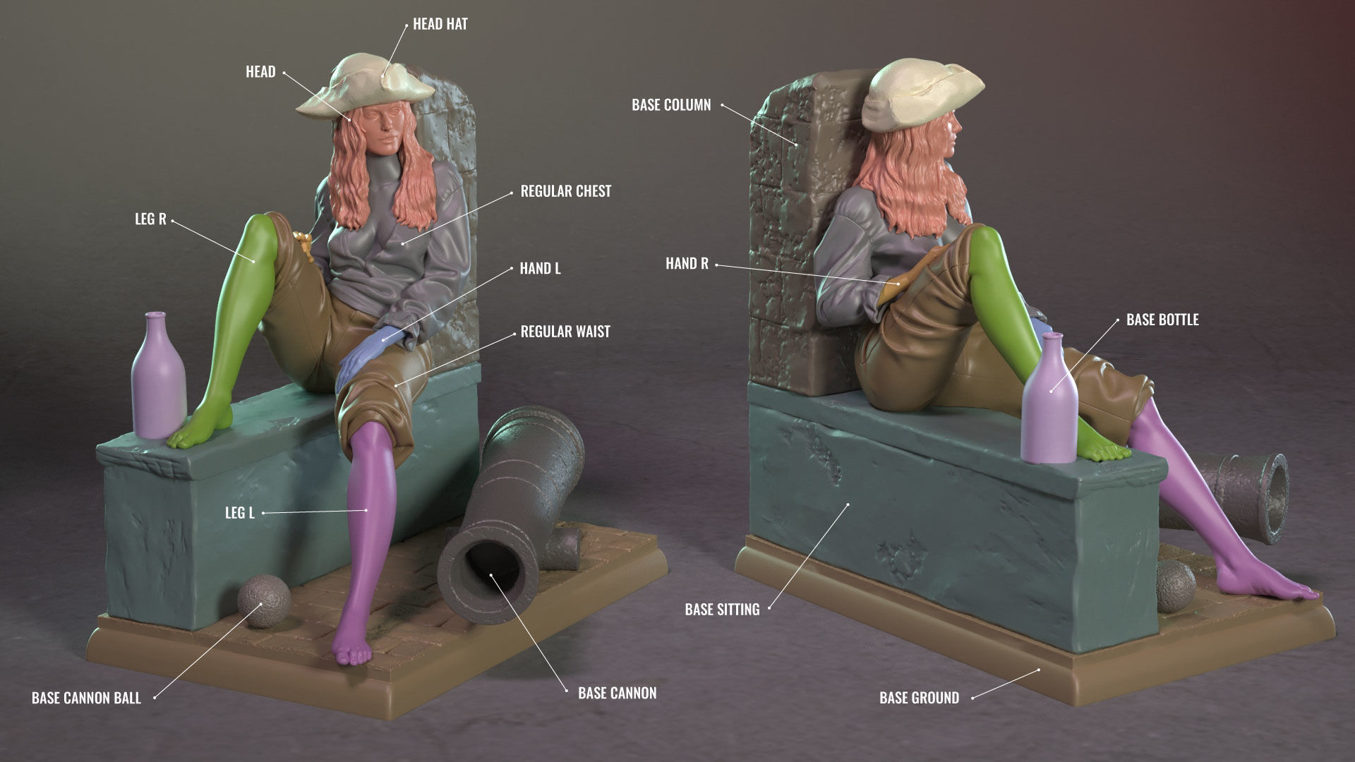 Elizabeth Swann from Pirates of the Caribbean 3D print model_9