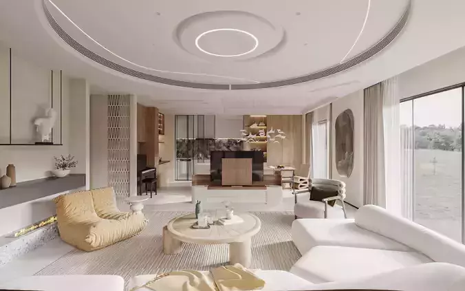    villa interior scenes 3D model