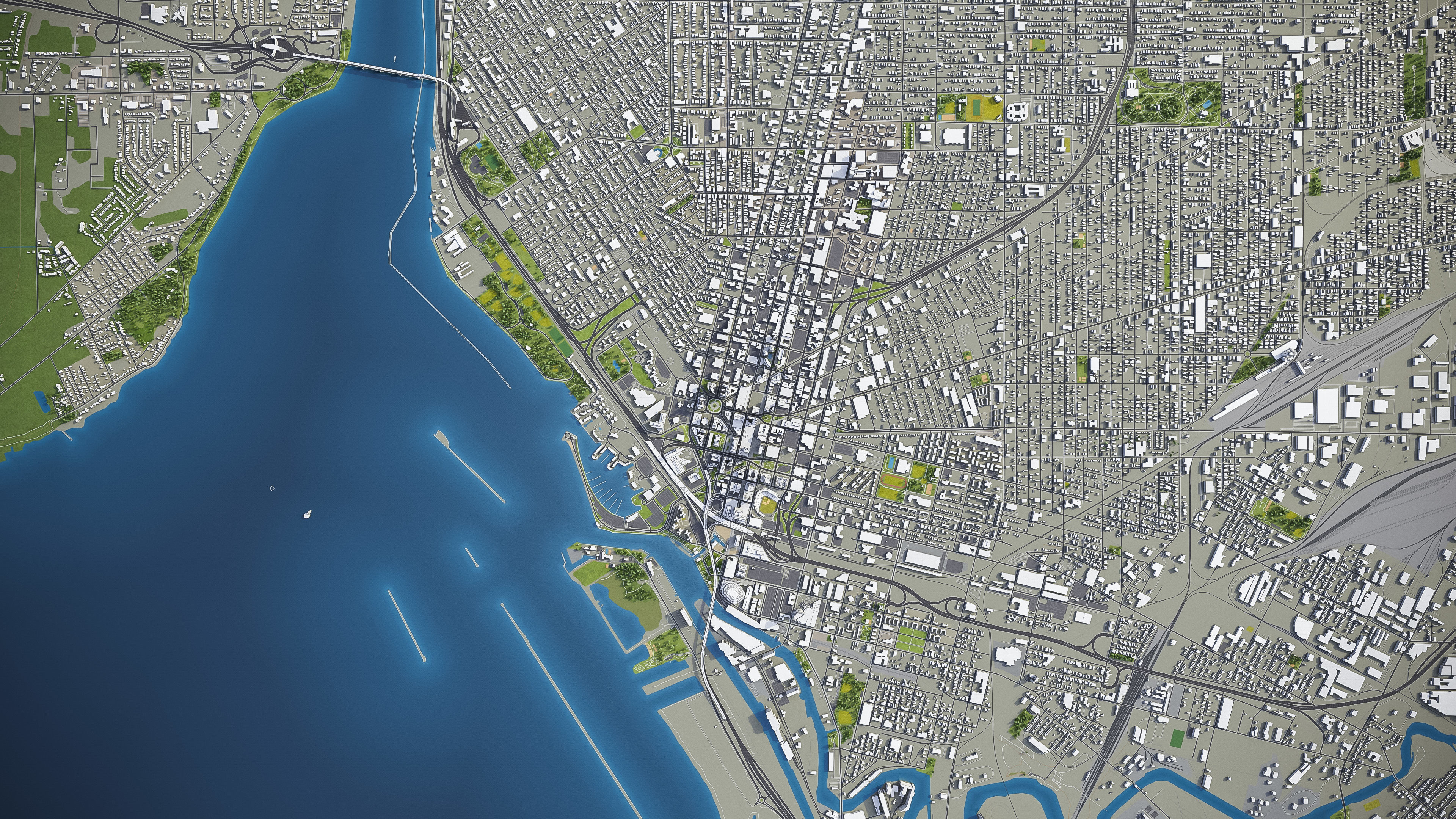 Buffalo - City 3D Model Low-poly 3D model_11