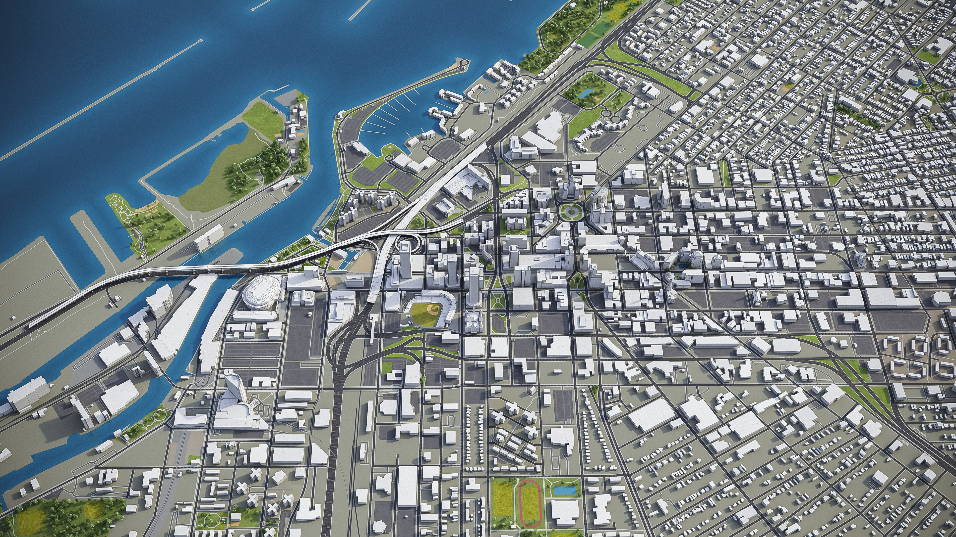 Buffalo - City 3D Model Low-poly 3D model_2