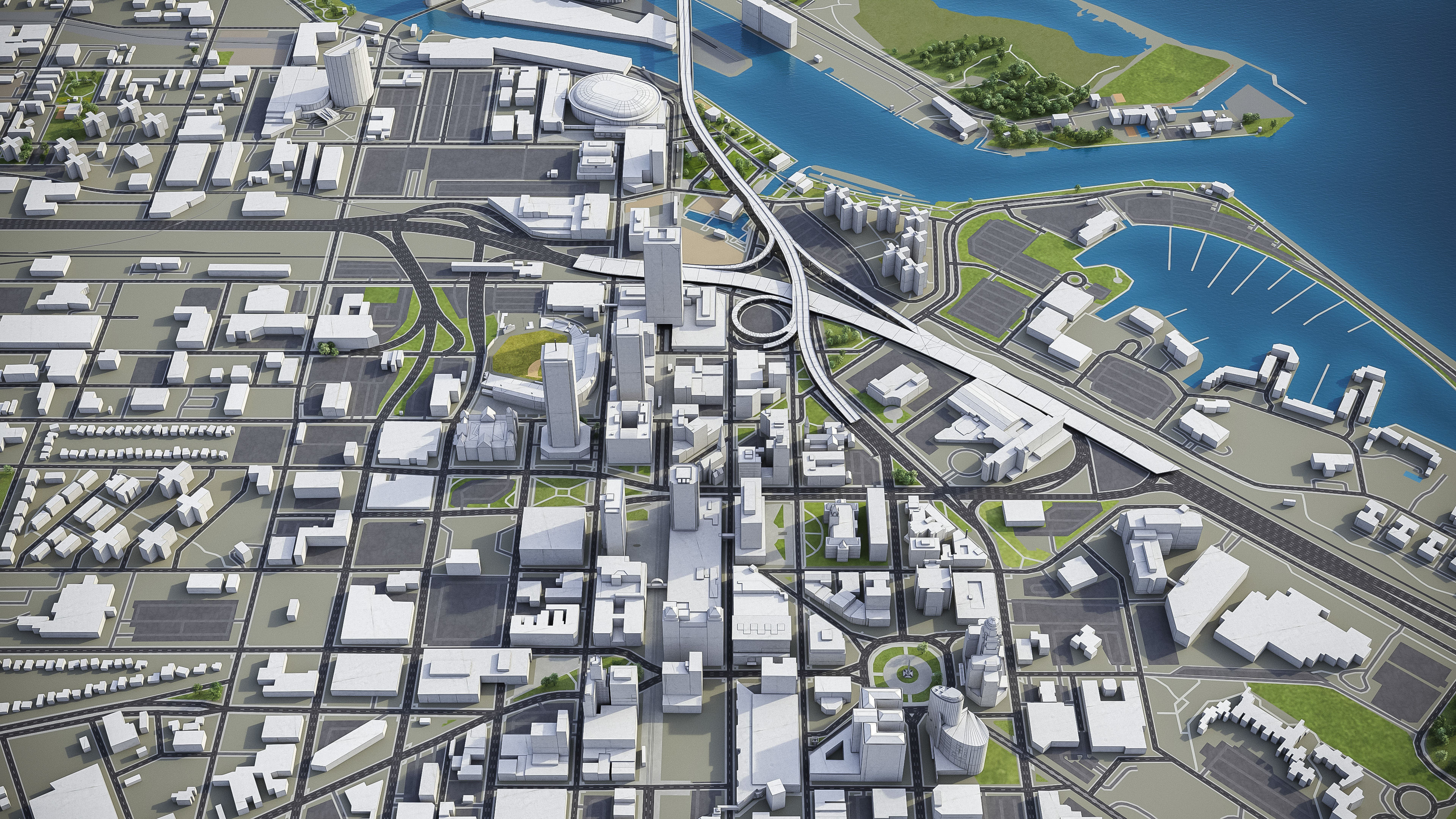 Buffalo - City 3D Model Low-poly 3D model_7