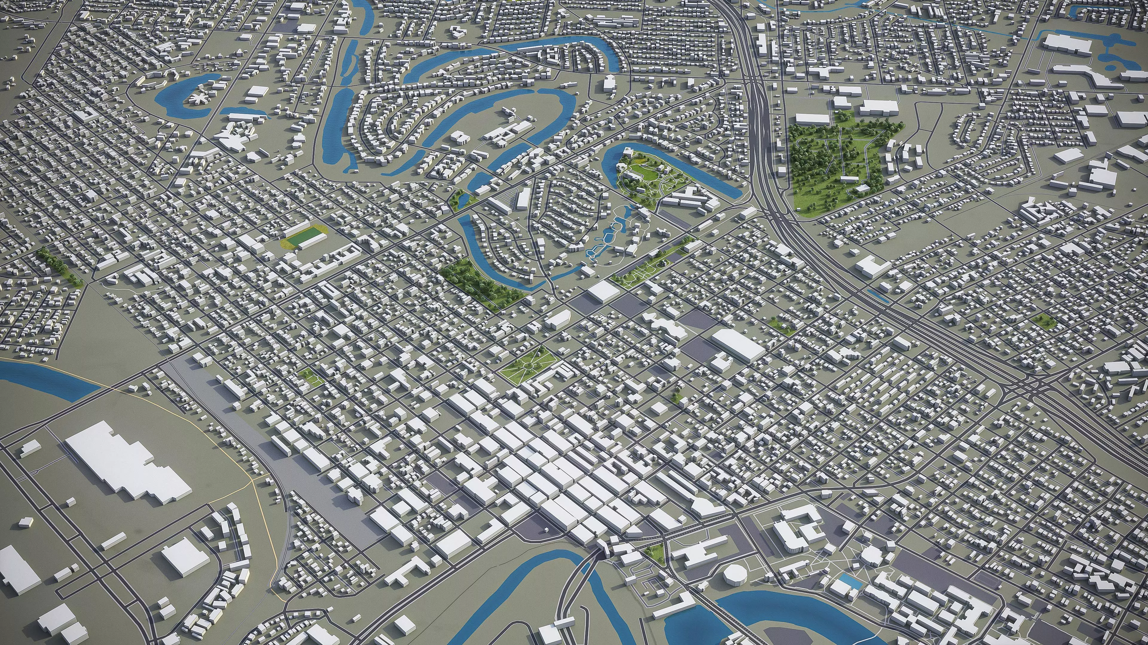 Brownsville - City 3D Model Low-poly 3D model