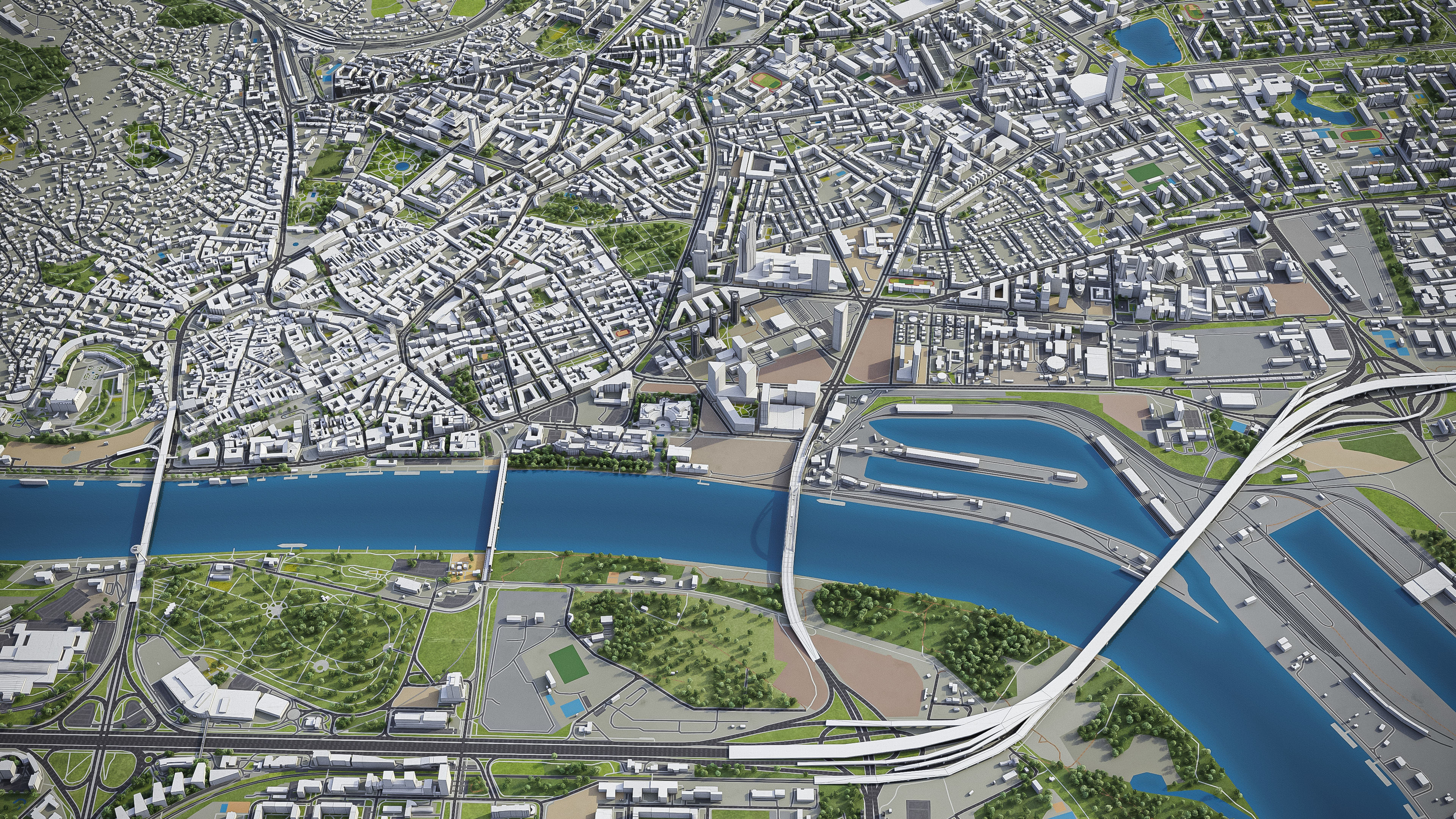 Bratislava - City 3D Model Low-poly 3D model_1