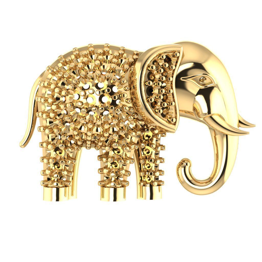 ELEPHANT PENDANT 3D print model_2