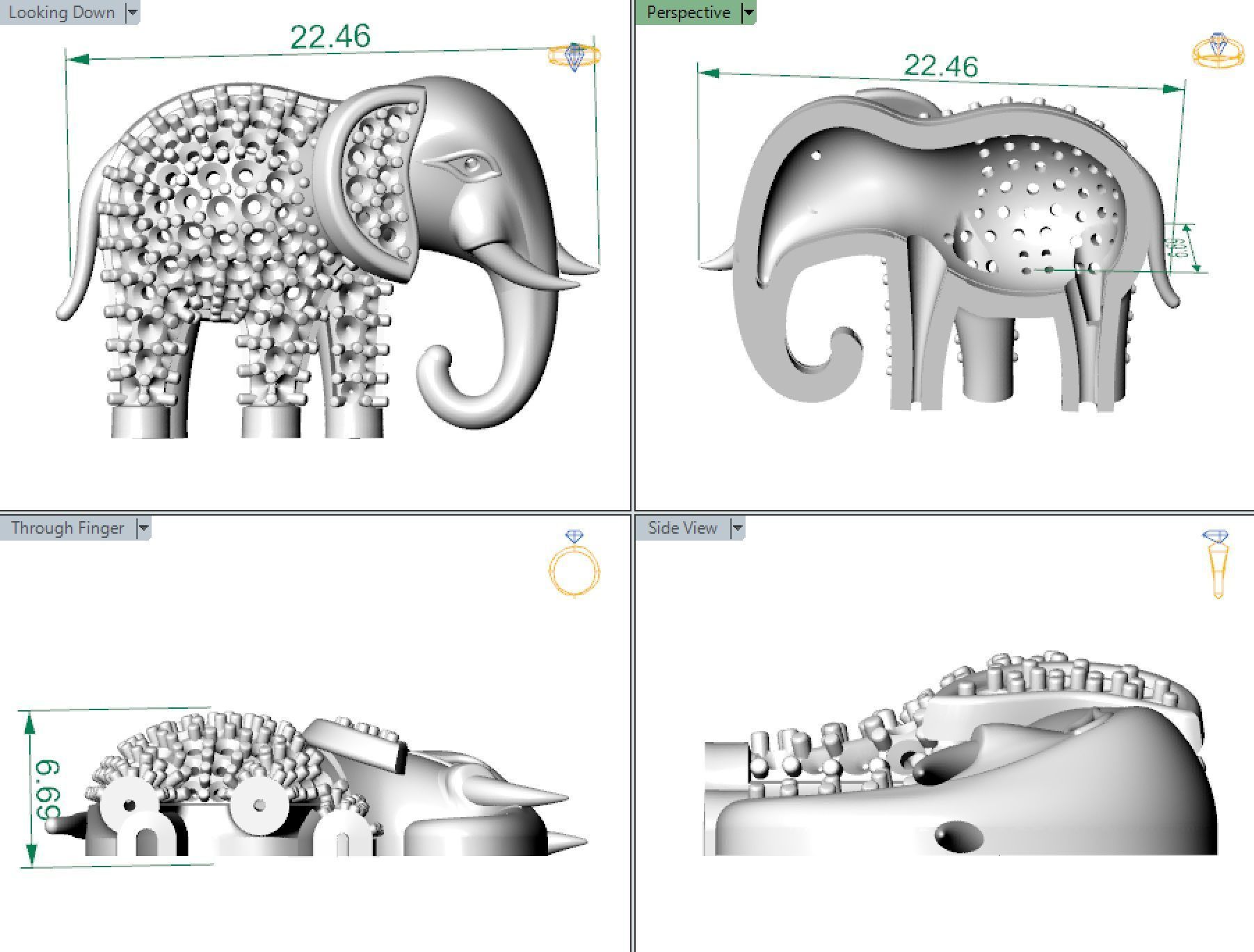 ELEPHANT PENDANT 3D print model_1