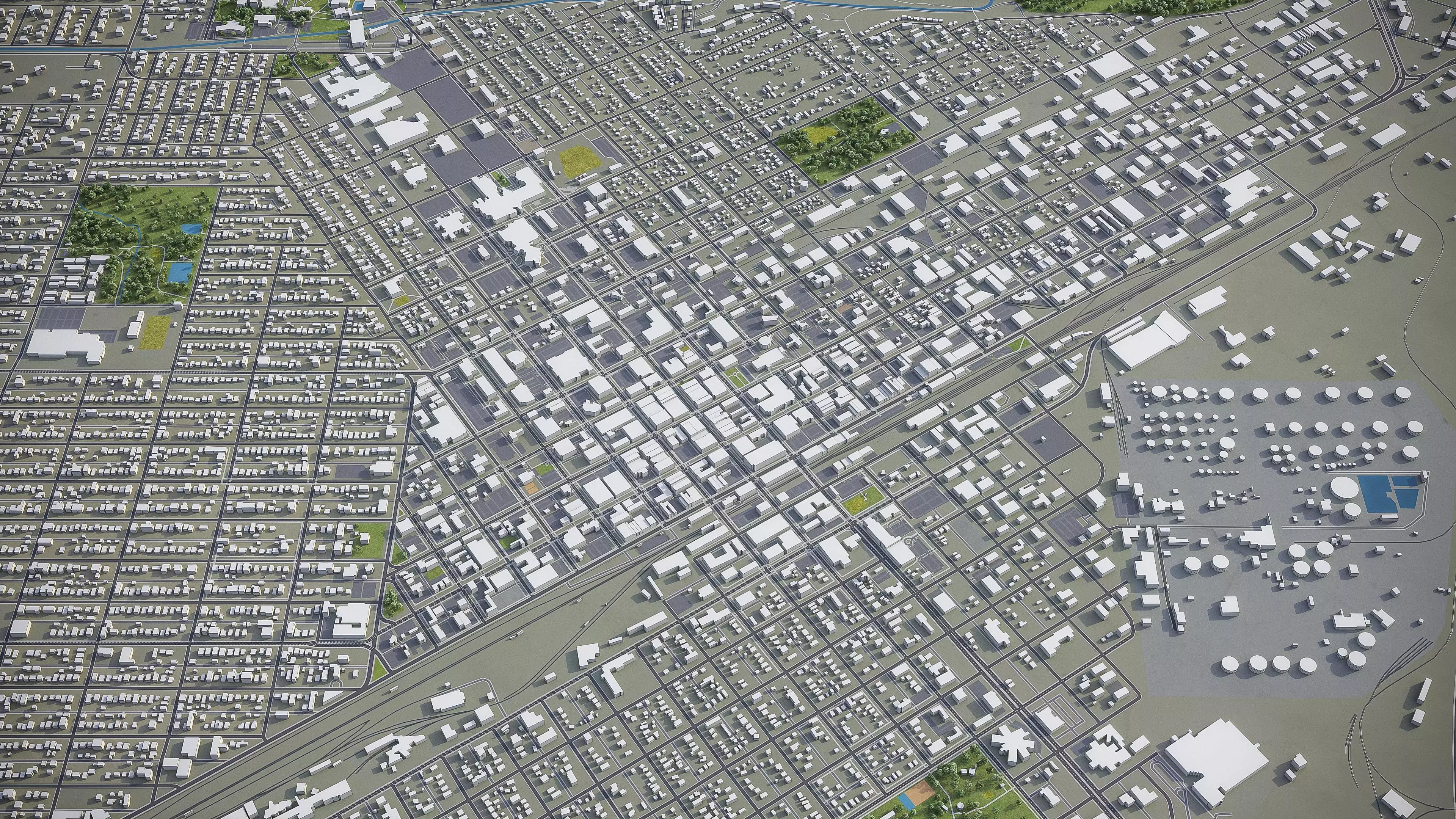 Billings - City 3D Model Low-poly 3D model