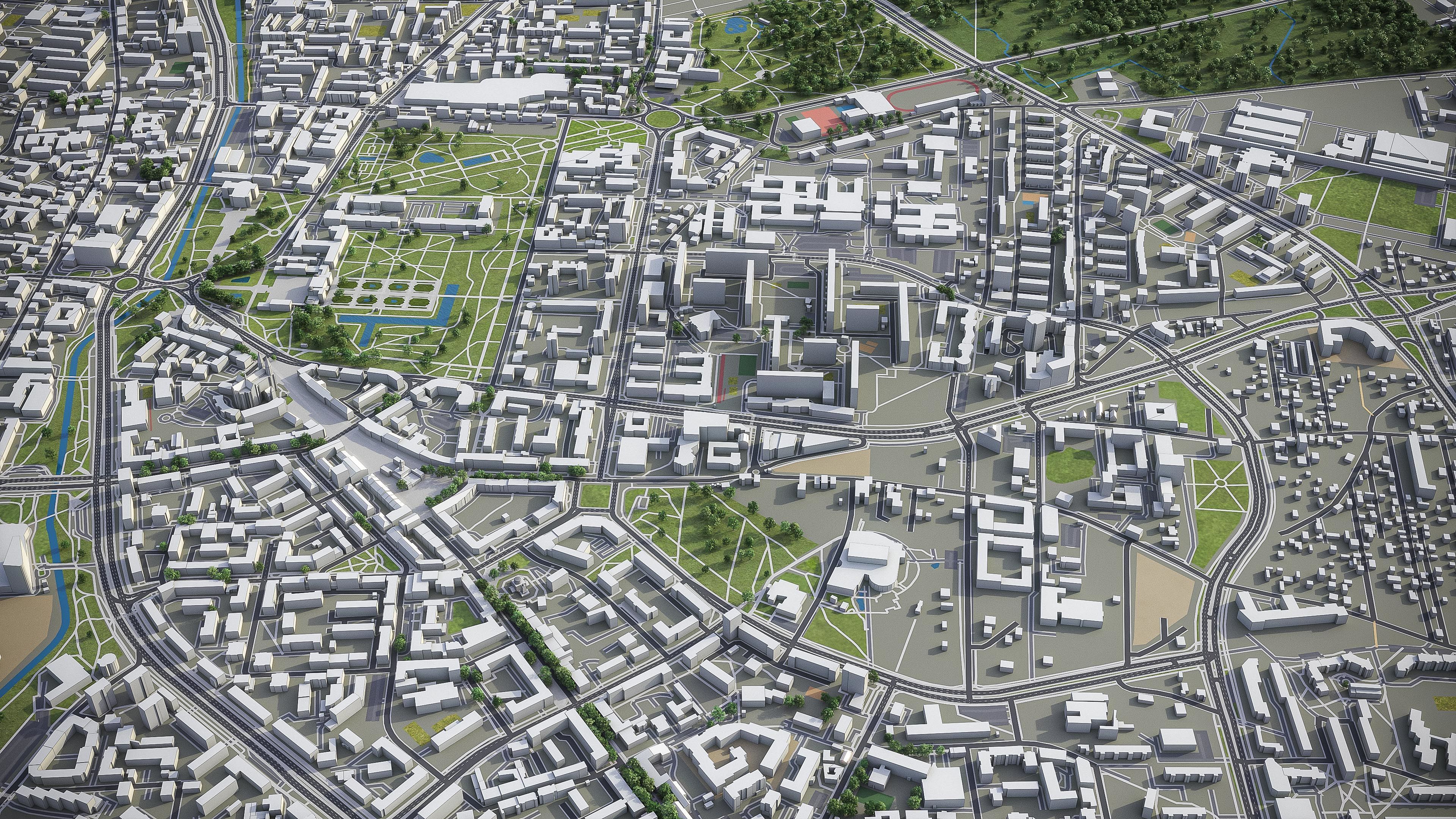 Bialystok - City 3D Model Low-poly 3D model_1