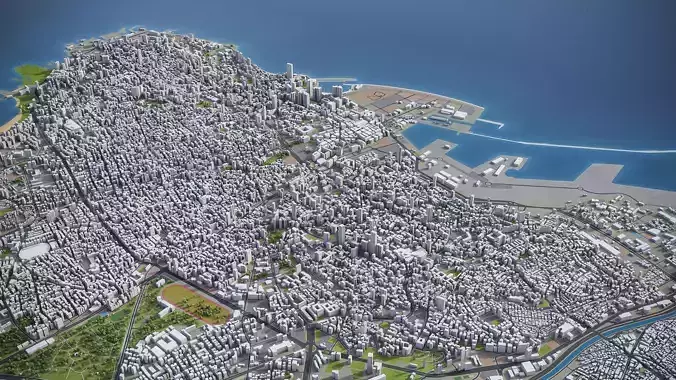 Beirut - City 3D Model Low-poly 3D model
