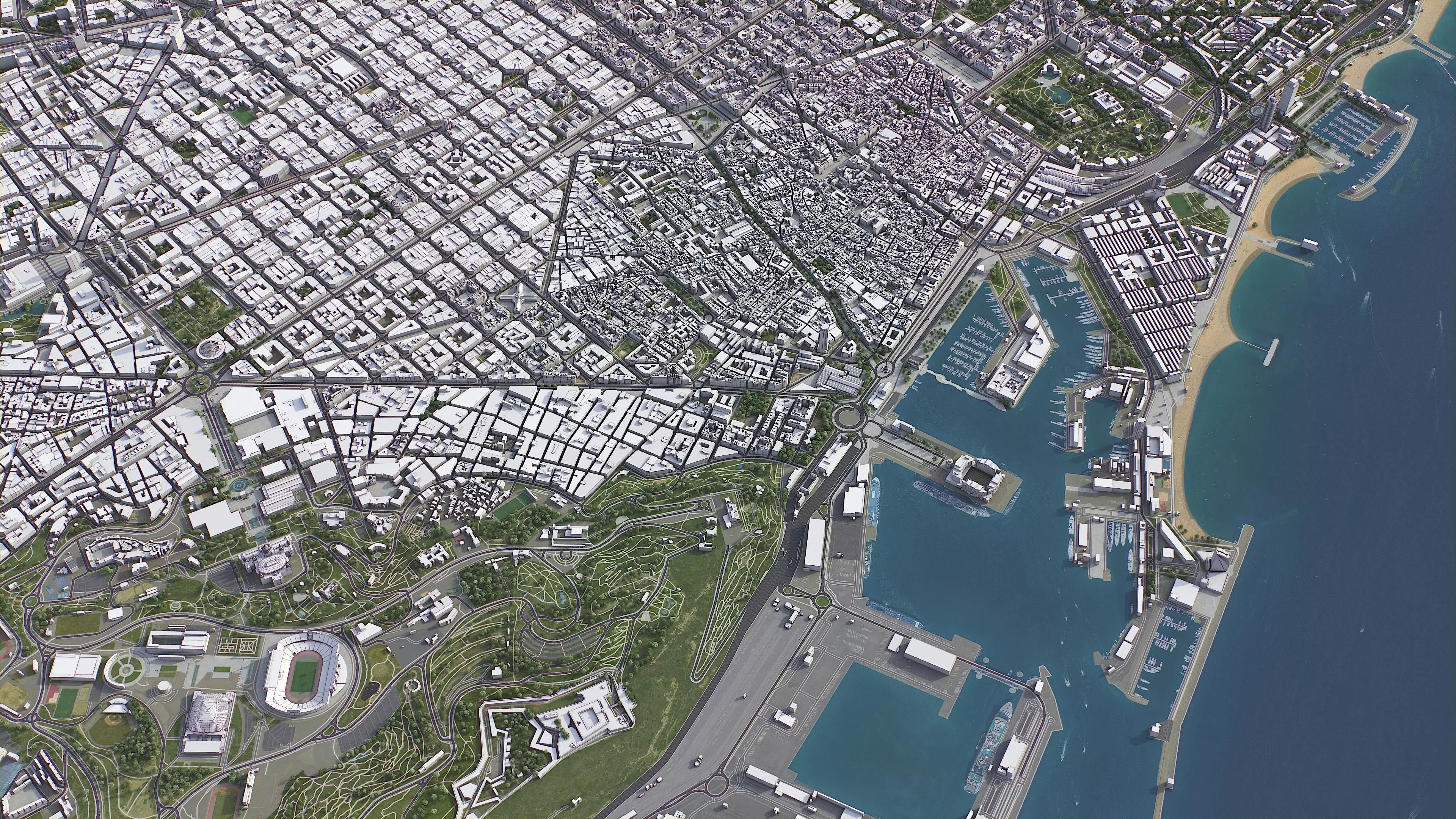 Barcelona - City 3D Model Low-poly 3D model