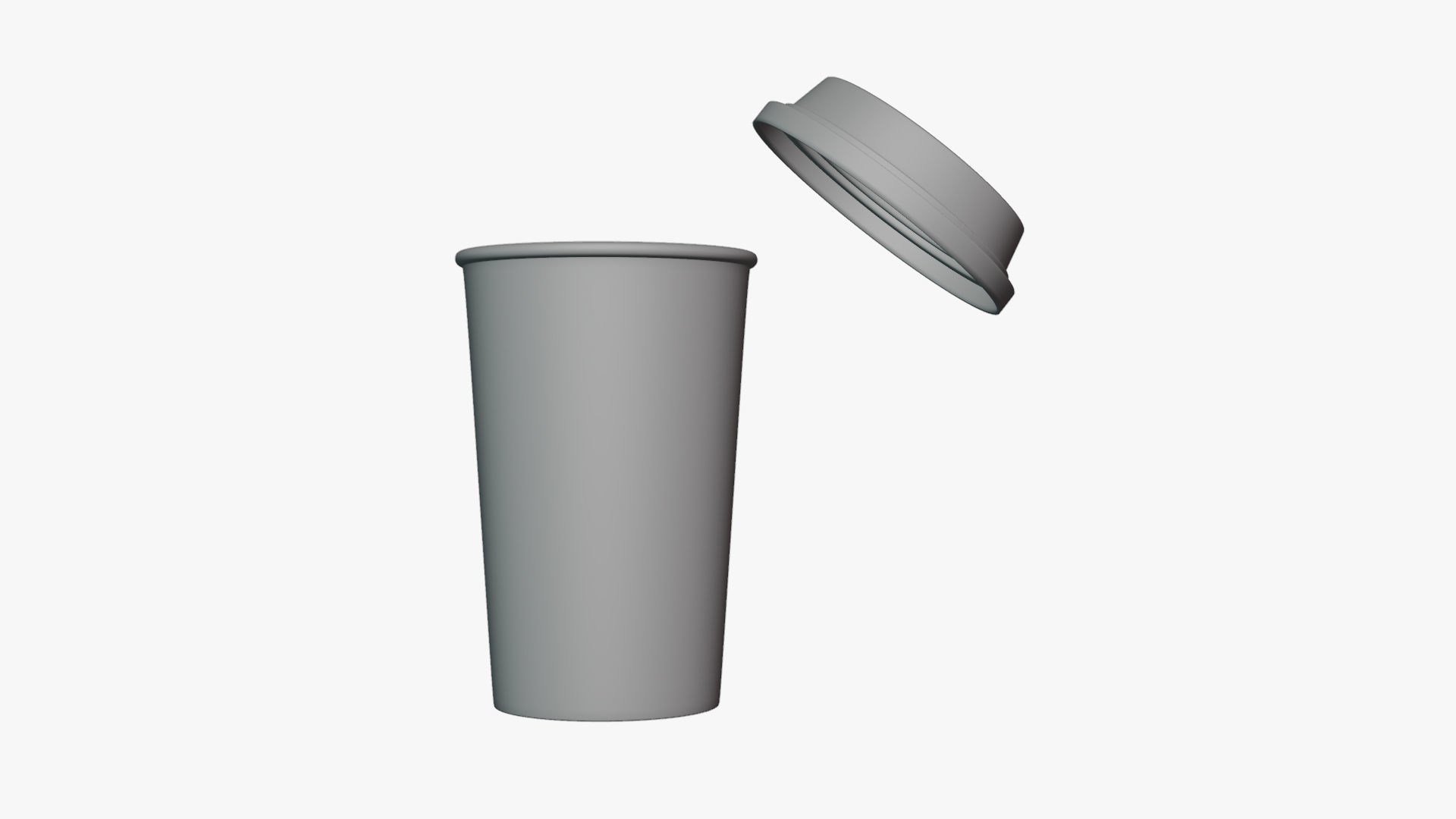 Basic Kraft Coffee Cup - Geometry Only No Textures No Materials 3D model_3