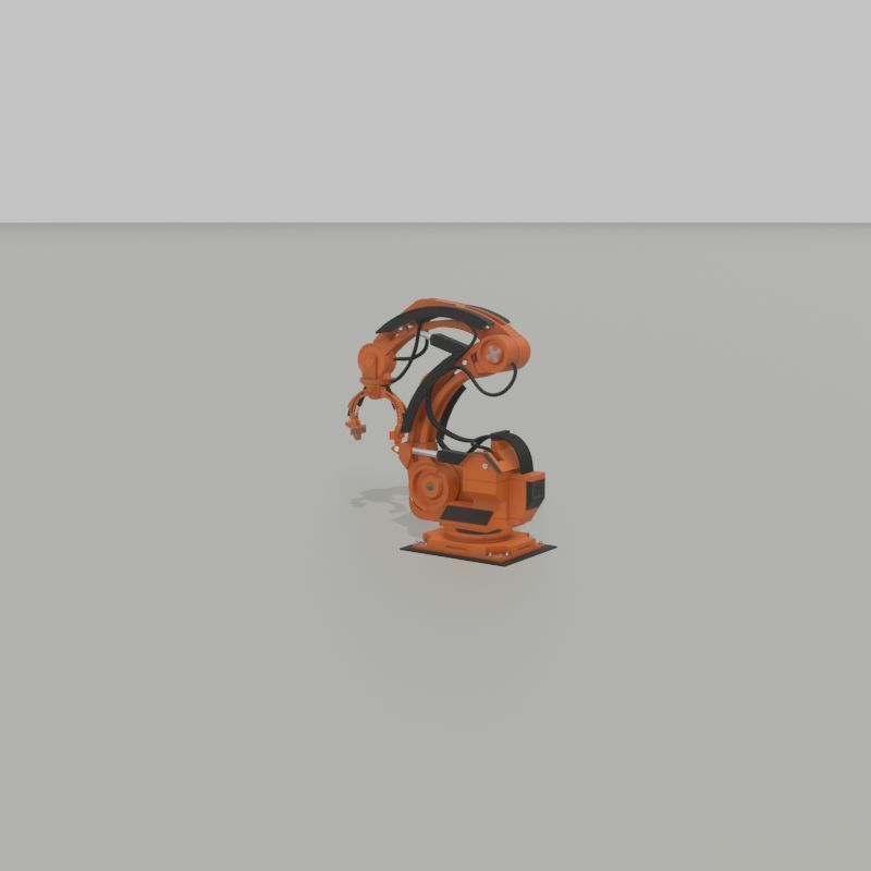 Robot arm Type-1 orange Low-poly 3D model_24