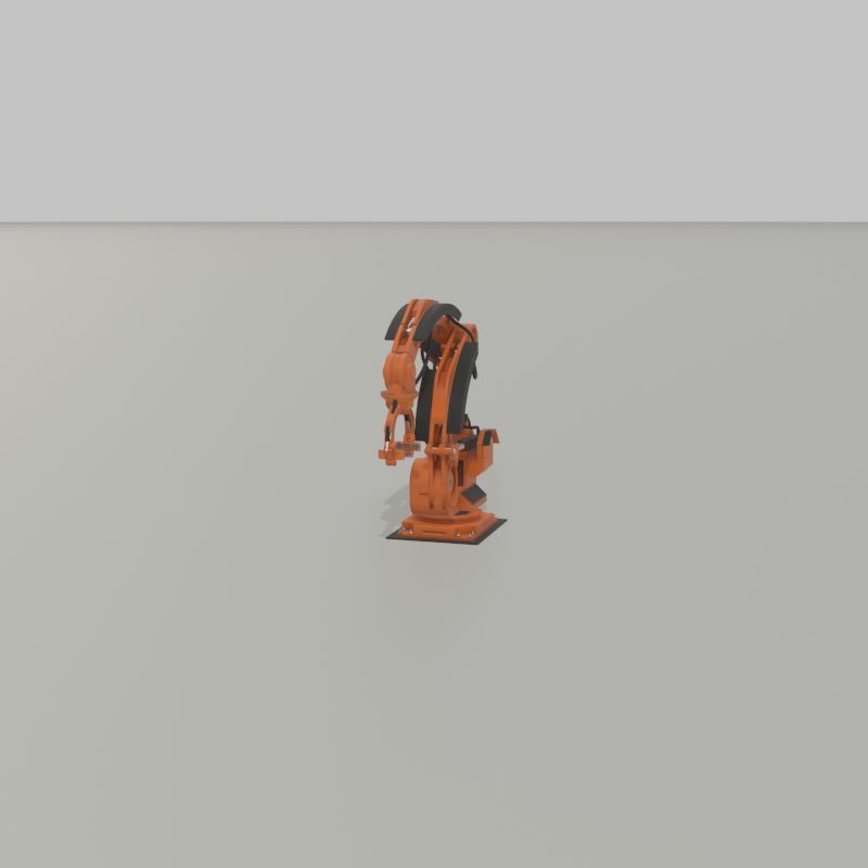 Robot arm Type-1 orange Low-poly 3D model_37