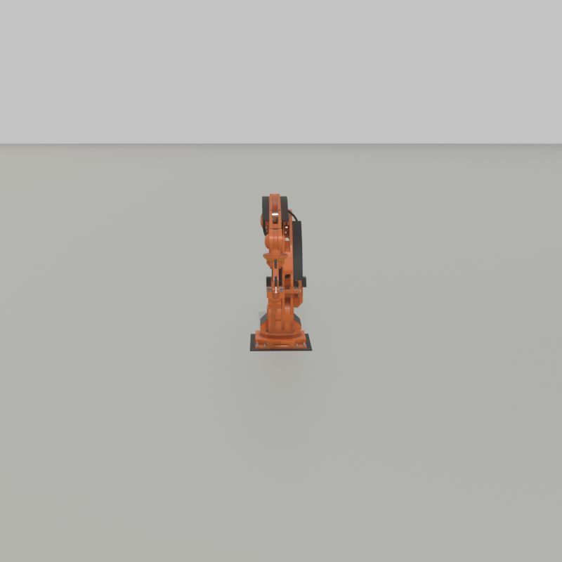 Robot arm Type-1 orange Low-poly 3D model_36