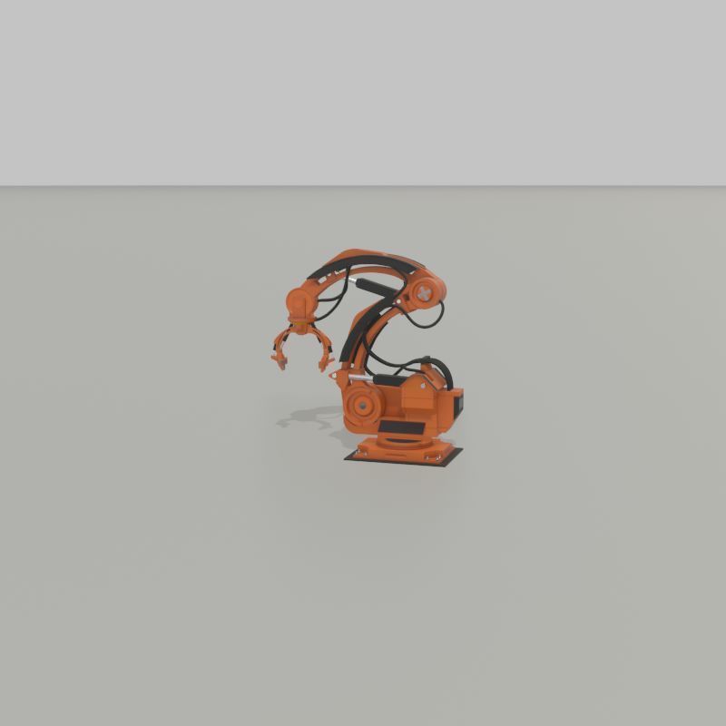 Robot arm Type-1 orange Low-poly 3D model_23
