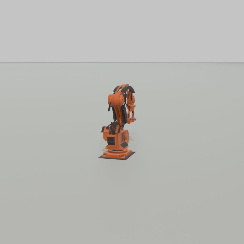 Robot arm Type-1 orange Low-poly 3D model_28