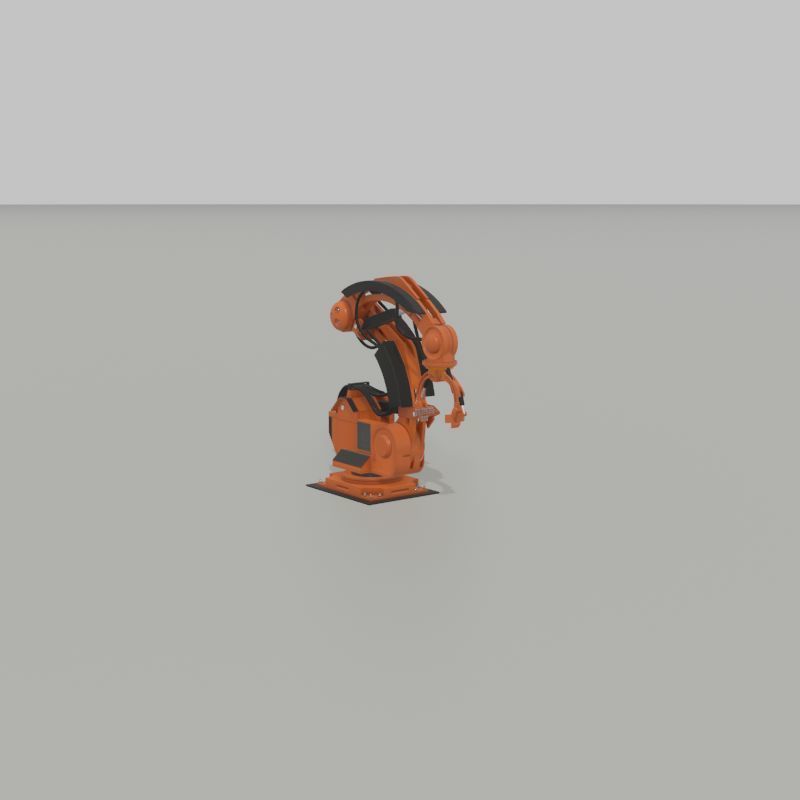 Robot arm Type-1 orange Low-poly 3D model_34