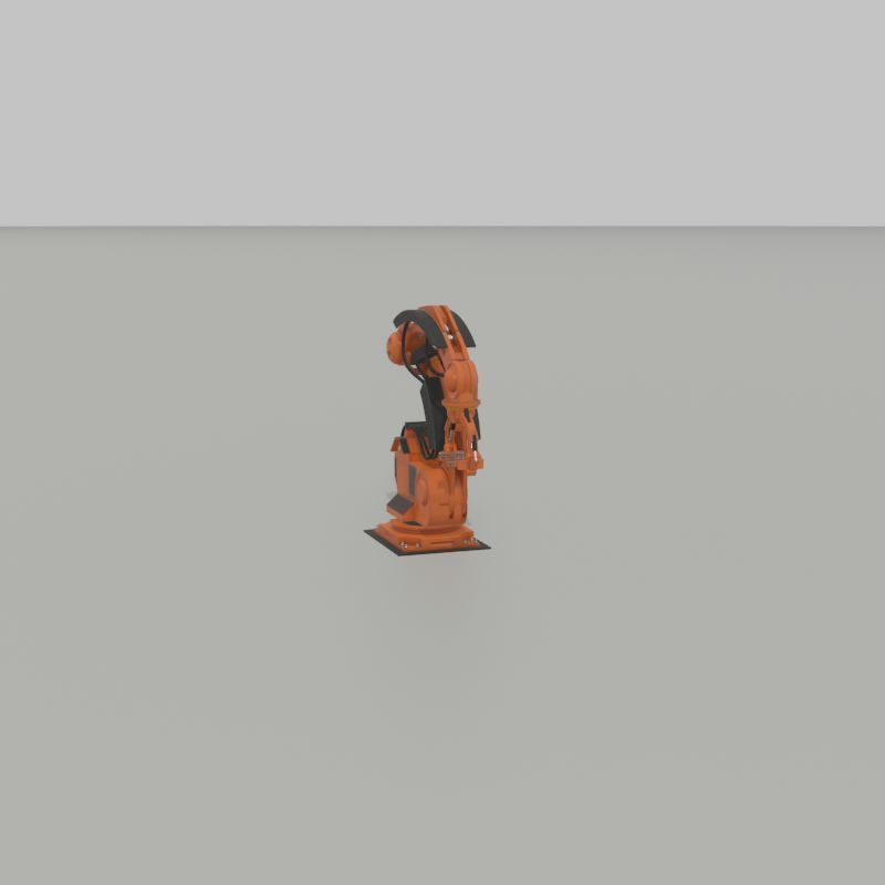 Robot arm Type-1 orange Low-poly 3D model_35