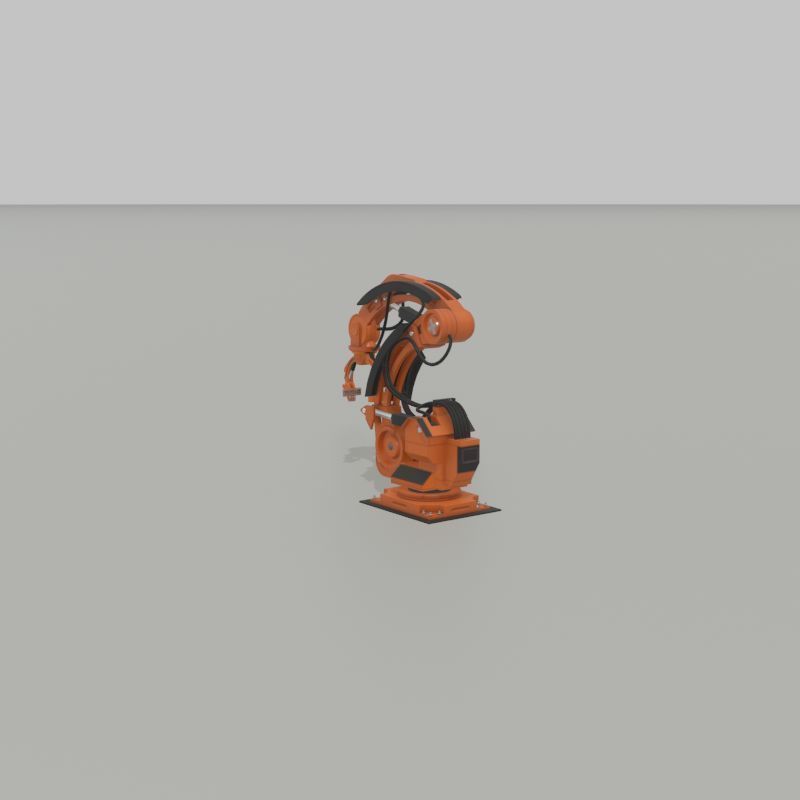 Robot arm Type-1 orange Low-poly 3D model_25