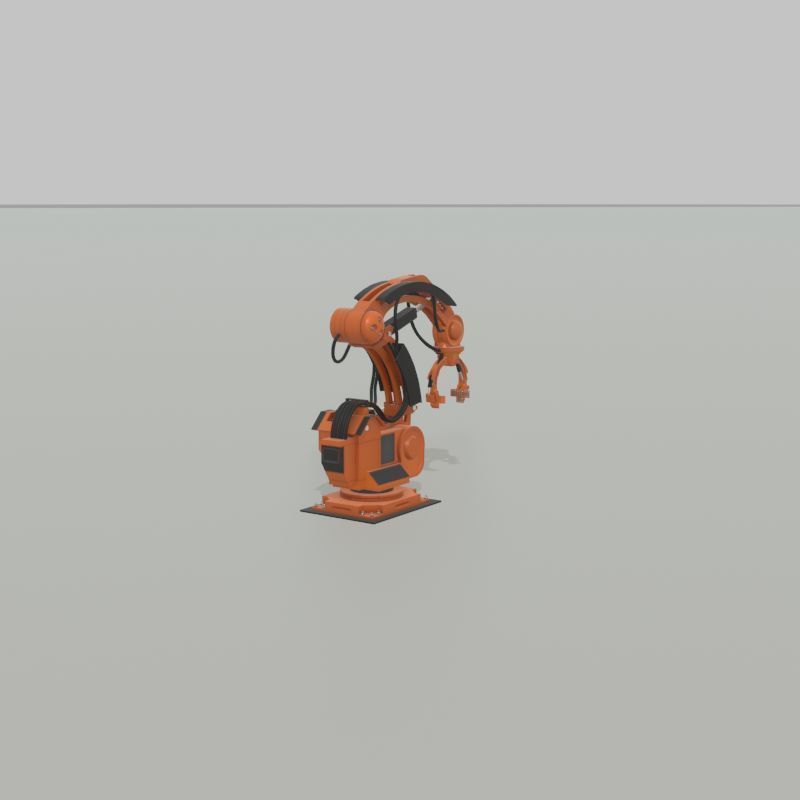 Robot arm Type-1 orange Low-poly 3D model_29